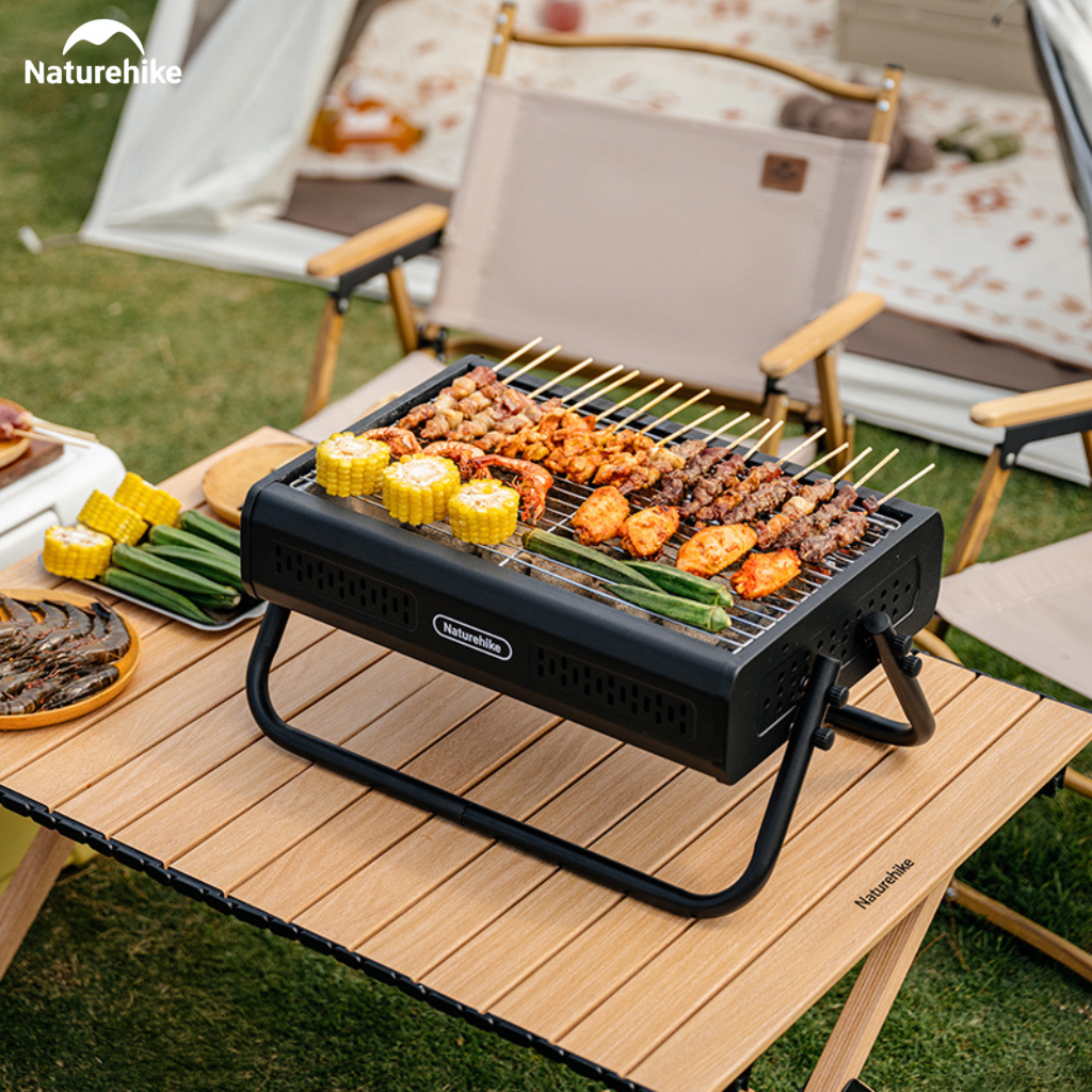 Bếp Nướng Than Hoa Naturehike CNK2650CF011 Gấp Gọn Inox 304 & Inox 410 - Bếp BBQ Dã Ngoại Camping Có Tay Xách, Tháo Rời