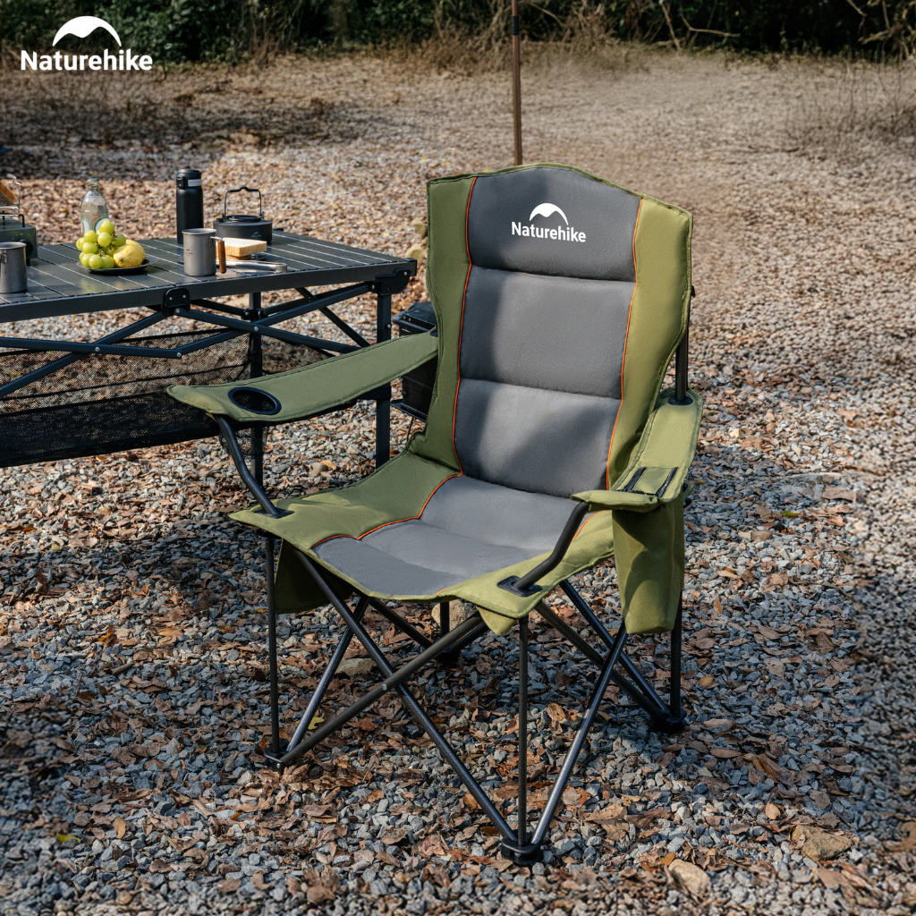 Ghế Xếp Camping Naturehike CNK2550JJ029 2 Ghế Gấp Gọn Có Đệm Dày, Tay Vịn Cứng, Túi Giữ Nhiệt, Khung Thép Carbon