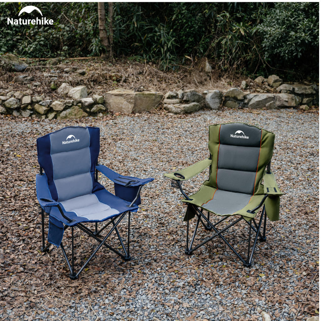 Ghế Xếp Camping Naturehike CNK2550JJ029 2 Ghế Gấp Gọn Có Đệm Dày, Tay Vịn Cứng, Túi Giữ Nhiệt, Khung Thép Carbon