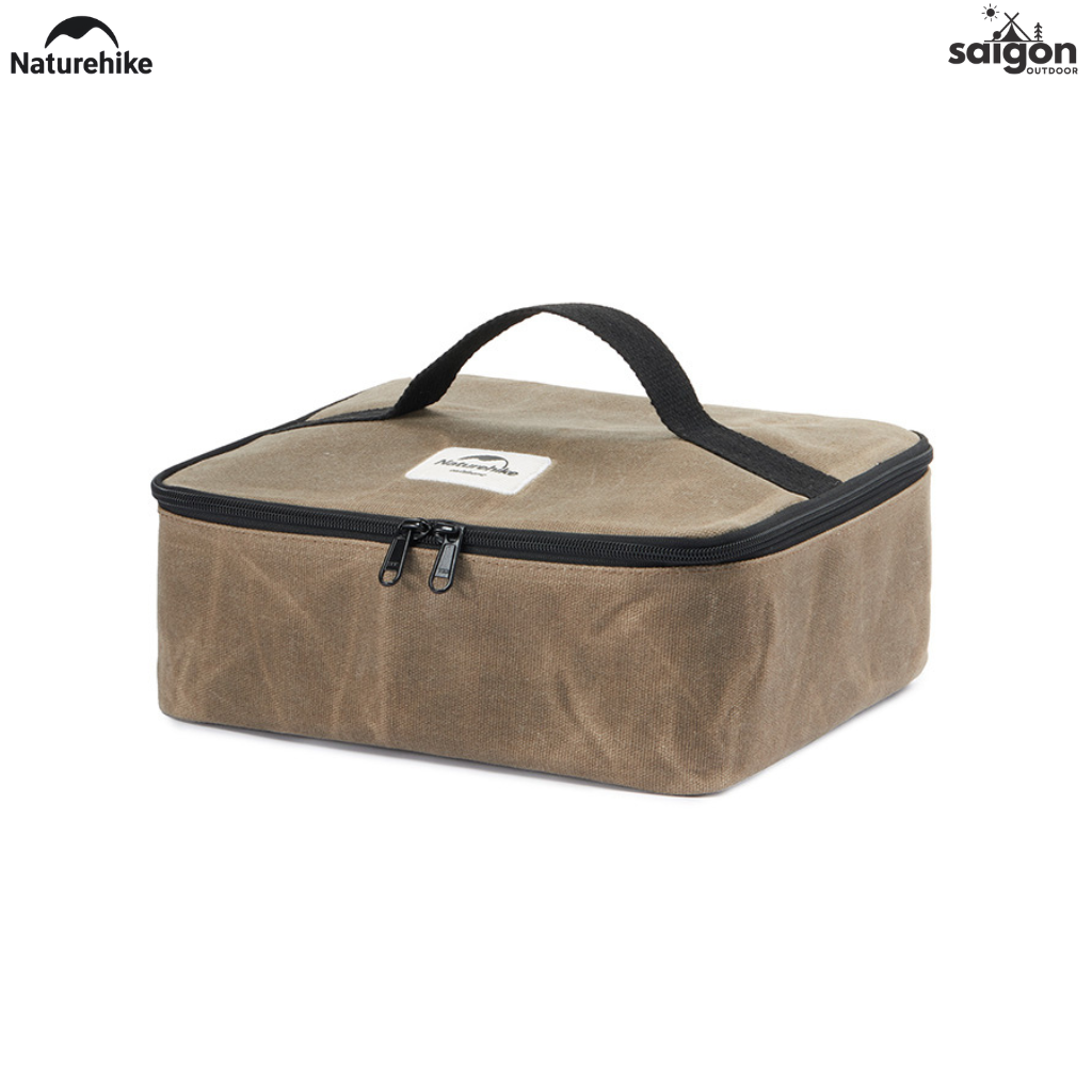 Túi Đựng Đồ Camping NH20PJ128 Naturehike 5.4L Canvas Phủ Sáp Dầu Chống Nước | Túi Đựng Bếp Dã Ngoại Có Vách Ngăn Tháo Lắ