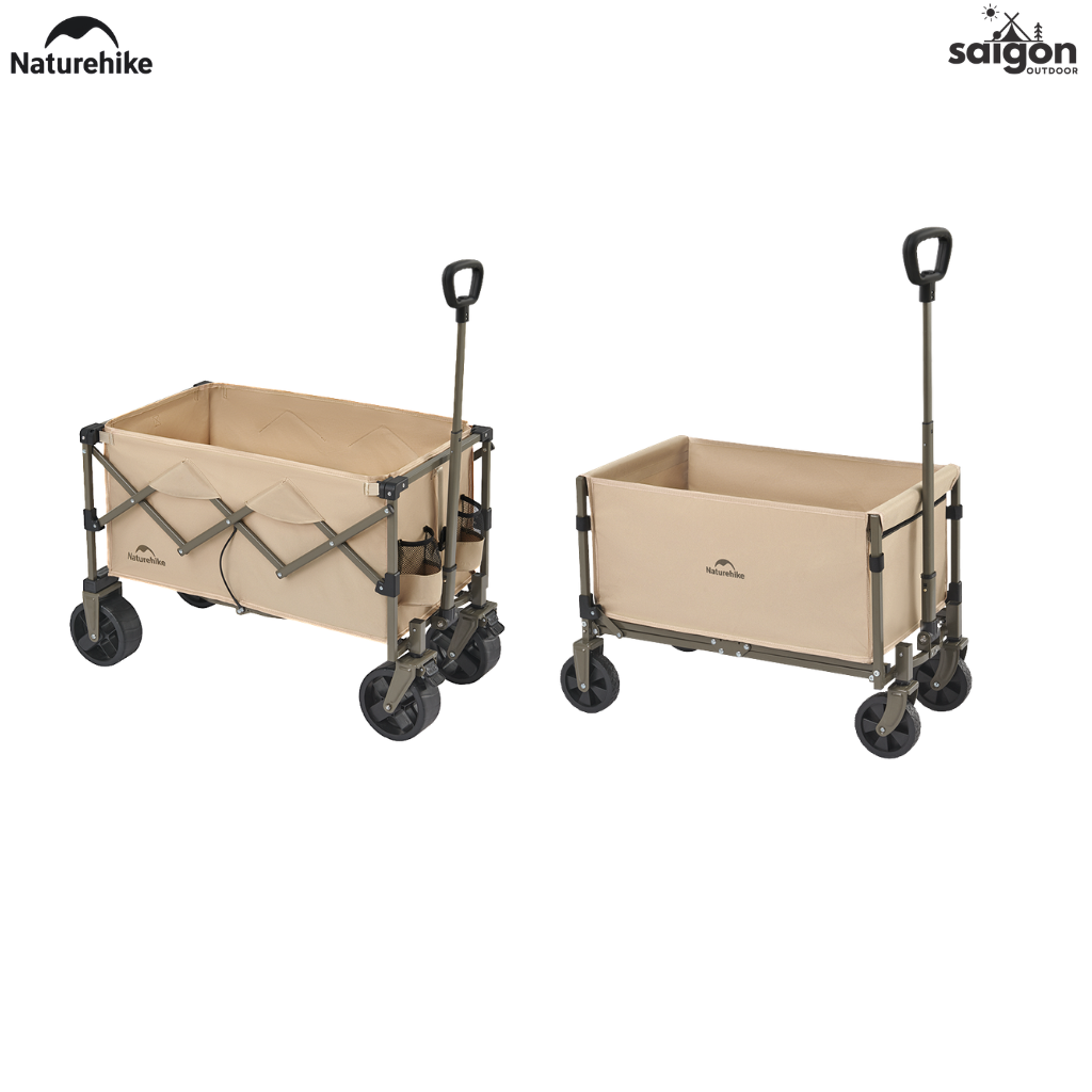 Xe Kéo Gấp Gọn Naturehike CNK2350JJ012 Có Phanh Bánh Trước - Xe Chở Đồ Cắm Trại Camping Gấp Gọn Khung Thép Carbon