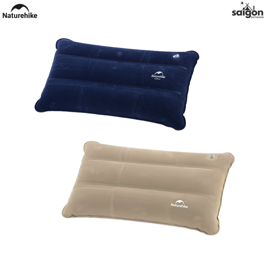 Gối Hơi Du Lịch Naturehike Siêu Nhẹ NH18F018-Z | Gối Bơm Hơi Camping Gấp Gọn, Vải Nhung Mềm, Gối Kê Cổ Ngủ Máy Bay