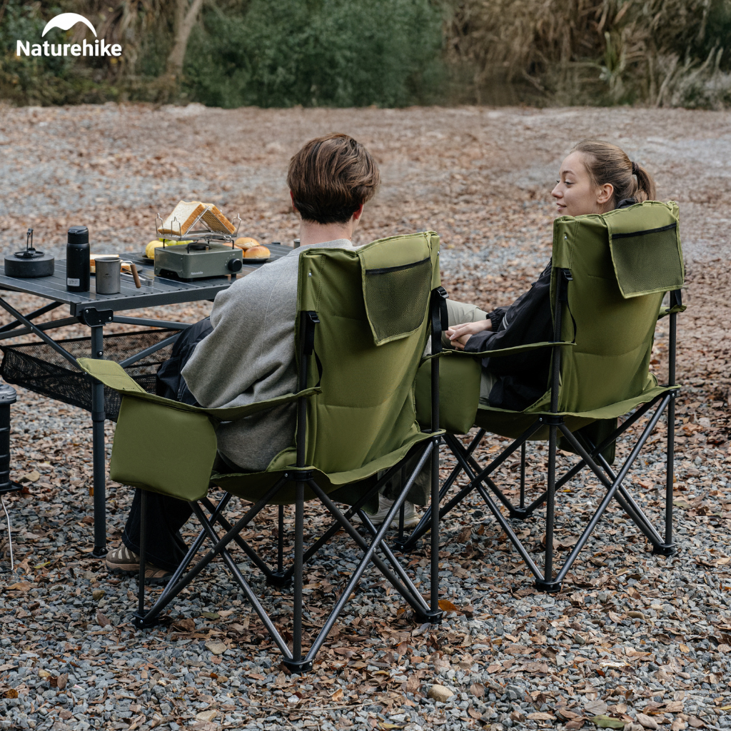 Ghế Xếp Camping Naturehike CNK2550JJ029 2 Ghế Gấp Gọn Có Đệm Dày, Tay Vịn Cứng, Túi Giữ Nhiệt, Khung Thép Carbon