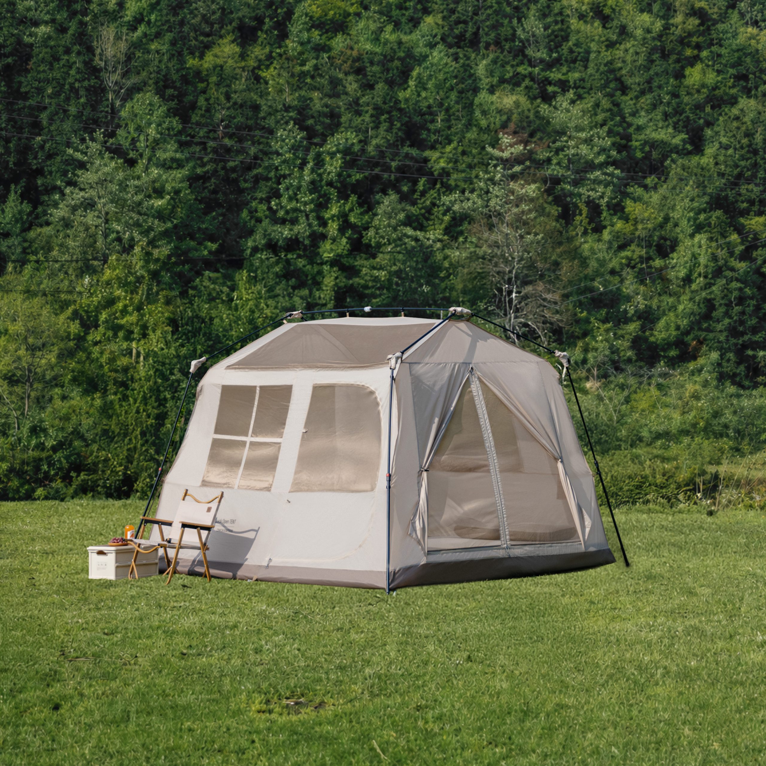 Naturehike CNK2650WS035 Lều Camping Village 6.0 III TiBlack Thế Hệ 3 Tự Bung Cabin 4-6 Người Chống Nắng Chống Mưa