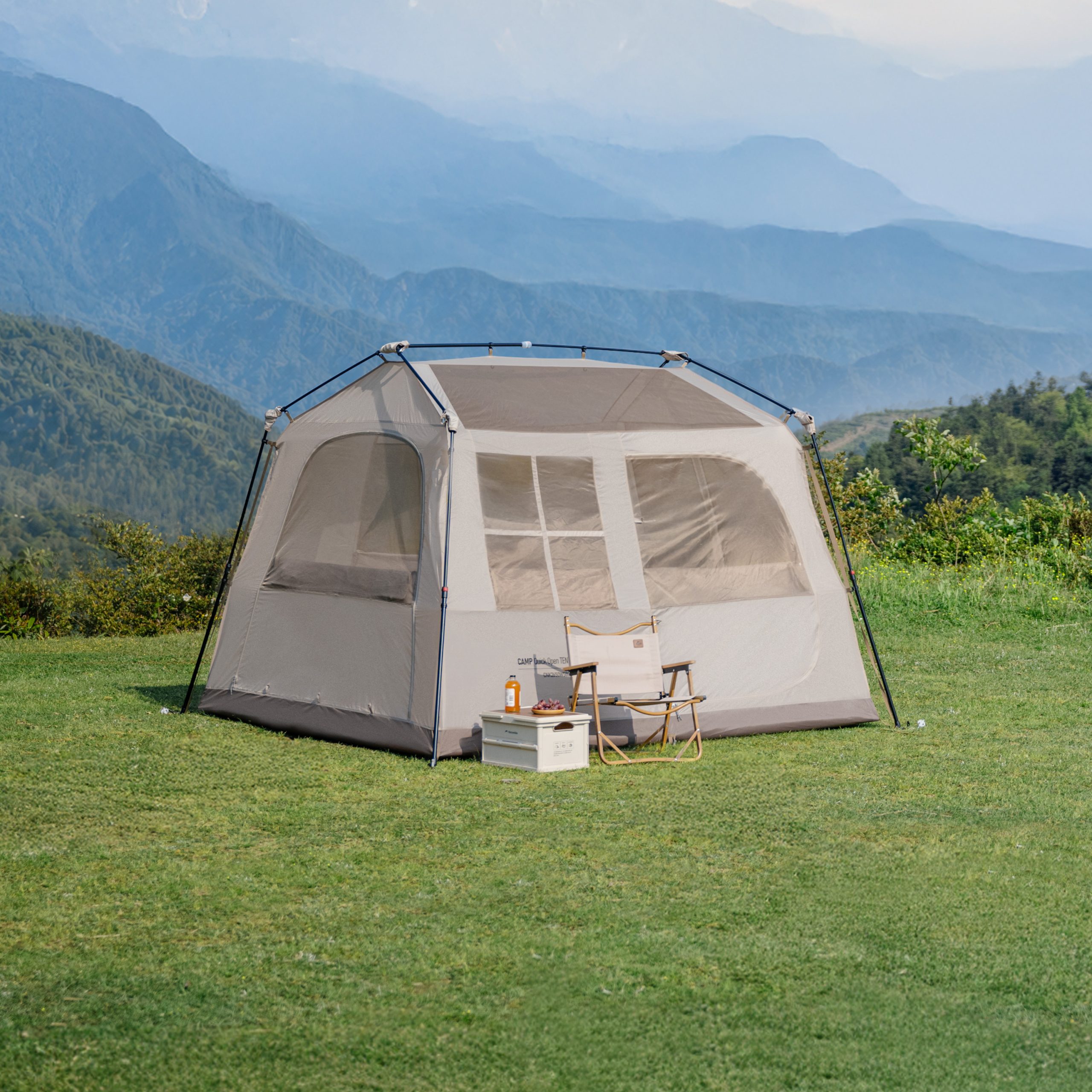 Naturehike CNK2650WS035 Lều Camping Village 6.0 III TiBlack Thế Hệ 3 Tự Bung Cabin 4-6 Người Chống Nắng Chống Mưa