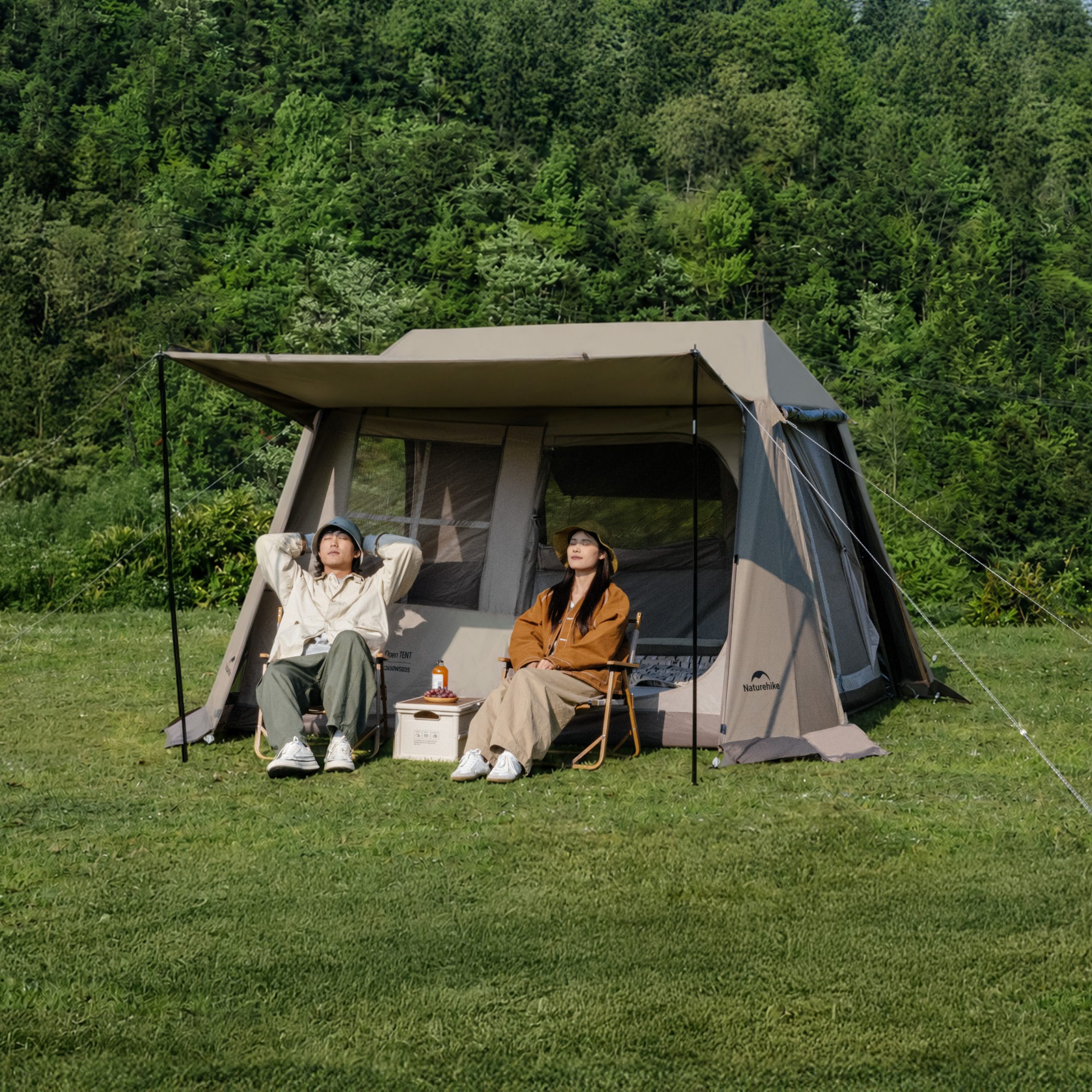 Naturehike CNK2650WS035 Lều Camping Village 6.0 III TiBlack Thế Hệ 3 Tự Bung Cabin 4-6 Người Chống Nắng Chống Mưa