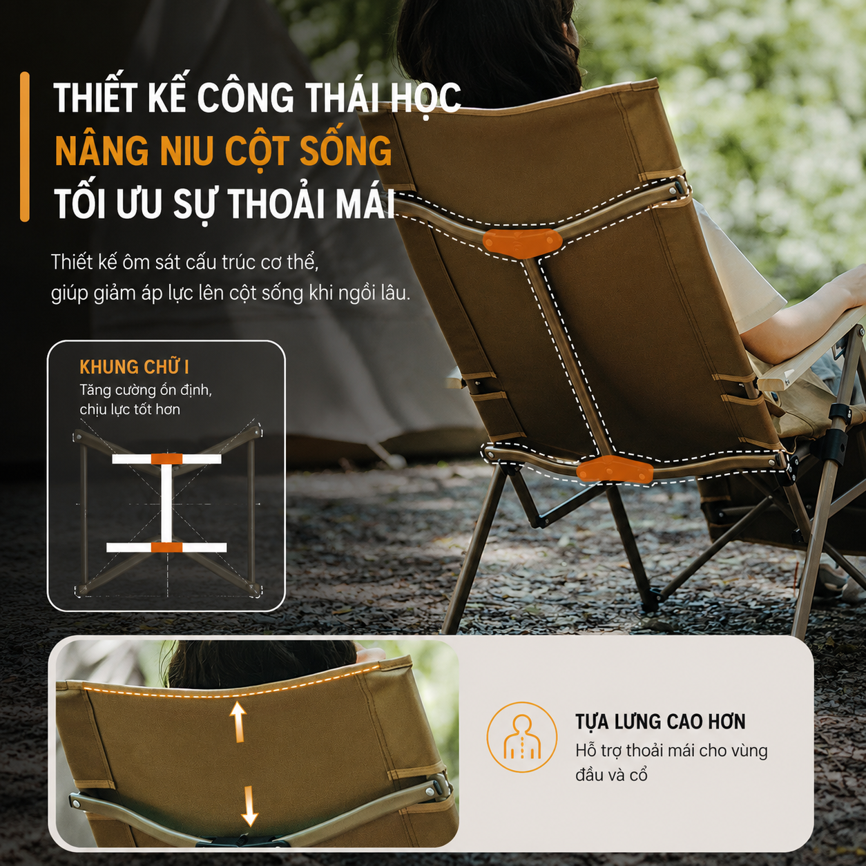 Ghế Xếp Ngả Lưng Naturehike CNK2450JJ016 2in1 Có Gác Chân Gấp Gọn Ghế Camping 3 Mức Chỉnh