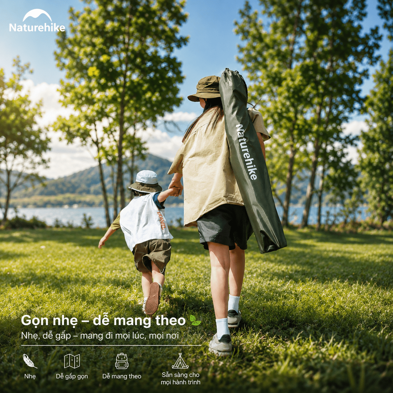 Ghế Xếp Camping Naturehike CNK2550JJ019 Gấp Gọn Siêu Nhẹ Khung Thép Carbon, Ghế Dã Ngoại Tựa Lưng Cao Thoáng Khí Chịu Tải 100kg