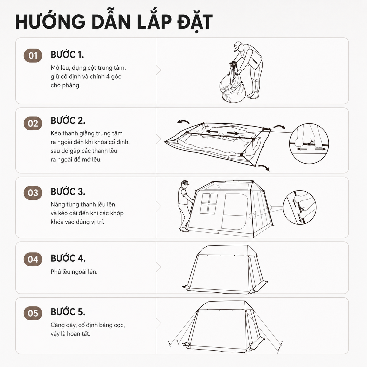 Naturehike CNK2650WS035 Lều Camping Village 6.0 III TiBlack Thế Hệ 3 Tự Bung Cabin 4-6 Người Chống Nắng Chống Mưa