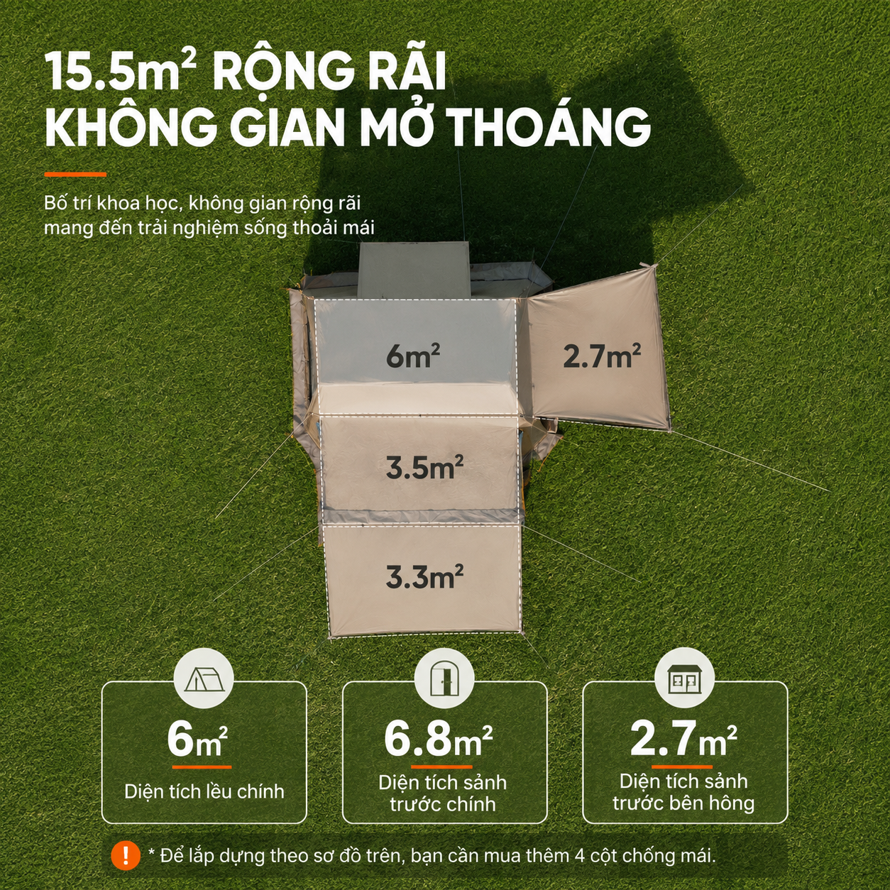 Naturehike CNK2650WS035 Lều Camping Village 6.0 III TiBlack Thế Hệ 3 Tự Bung Cabin 4-6 Người Chống Nắng Chống Mưa