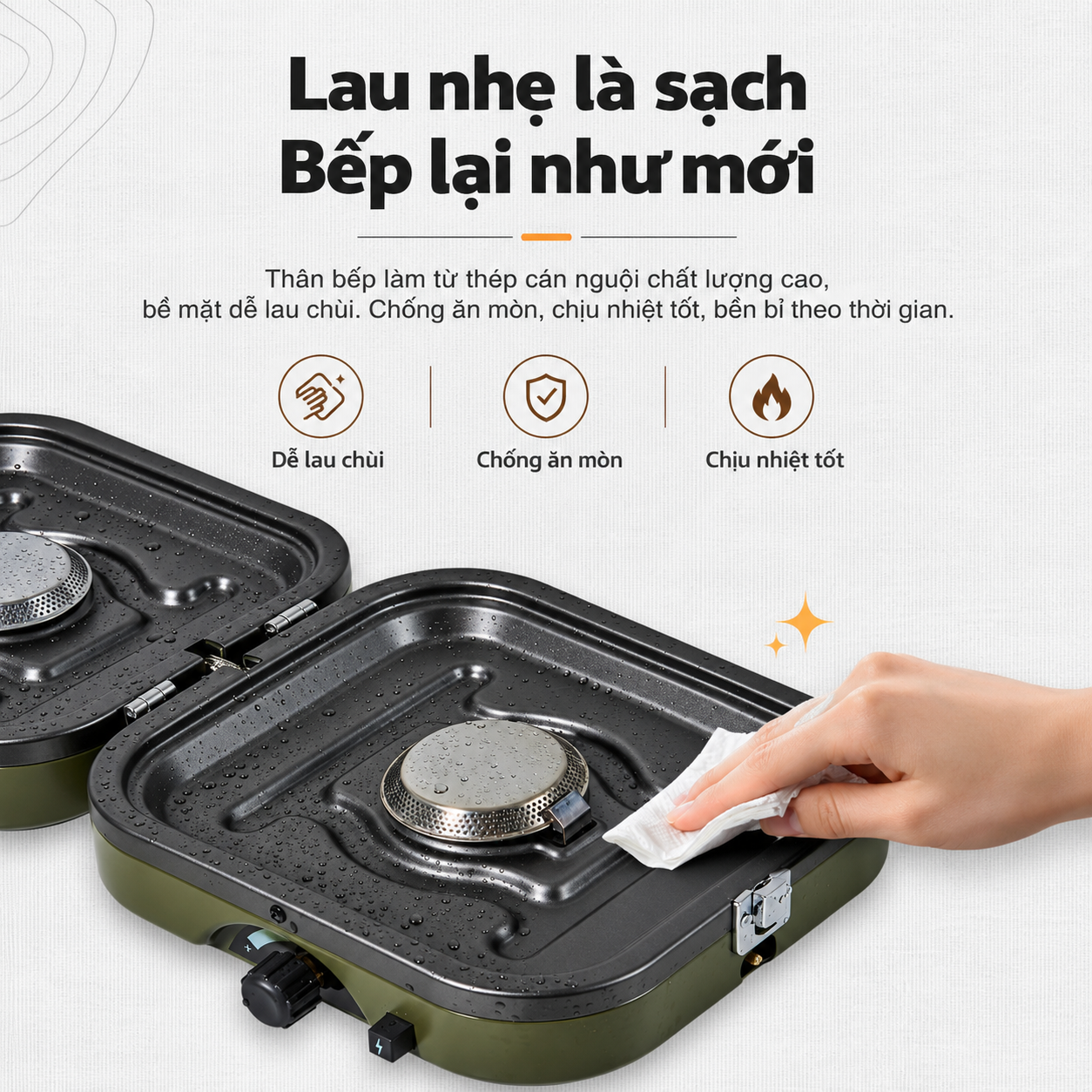 Bếp Gas Cắm Trại Ngoài Trời, thiết kế Mini Kiểu Nhện Màu Đen, Dùng Cho Dã Ngoại, Camping NH22RJ003