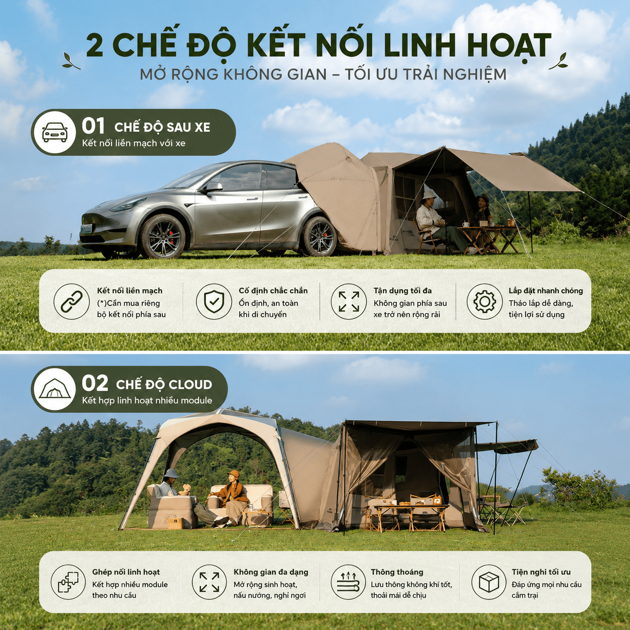 Naturehike Lều Camping Village 6.0 III TiBlack Thế Hệ 3 Tự Bung Cabin 4-6 Người Chống Nắng Chống Mưa - CNK2650WS035