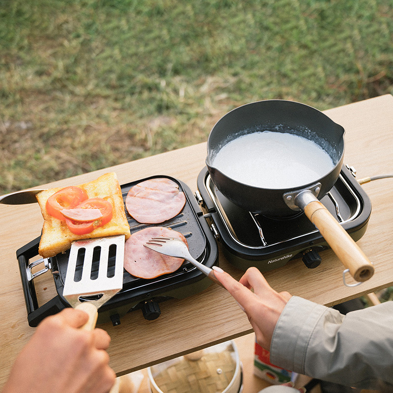 Bếp Gas Cắm Trại Ngoài Trời, thiết kế Mini Kiểu Nhện Màu Đen, Dùng Cho Dã Ngoại, Camping NH22RJ003