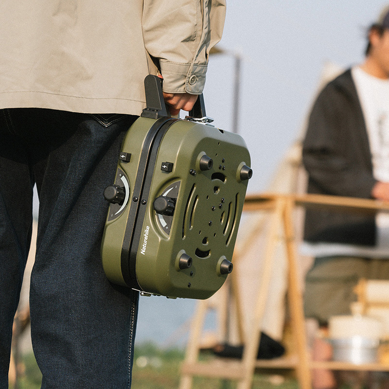 Bếp Gas Cắm Trại Ngoài Trời, thiết kế Mini Kiểu Nhện Màu Đen, Dùng Cho Dã Ngoại, Camping NH22RJ003