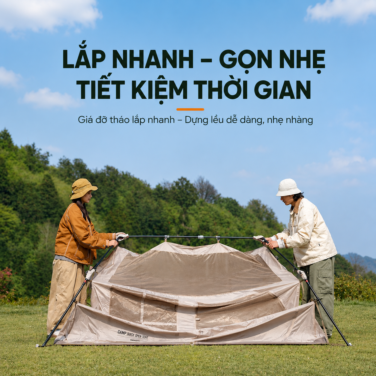 Naturehike CNK2650WS035 Lều Camping Village 6.0 III TiBlack Thế Hệ 3 Tự Bung Cabin 4-6 Người Chống Nắng Chống Mưa