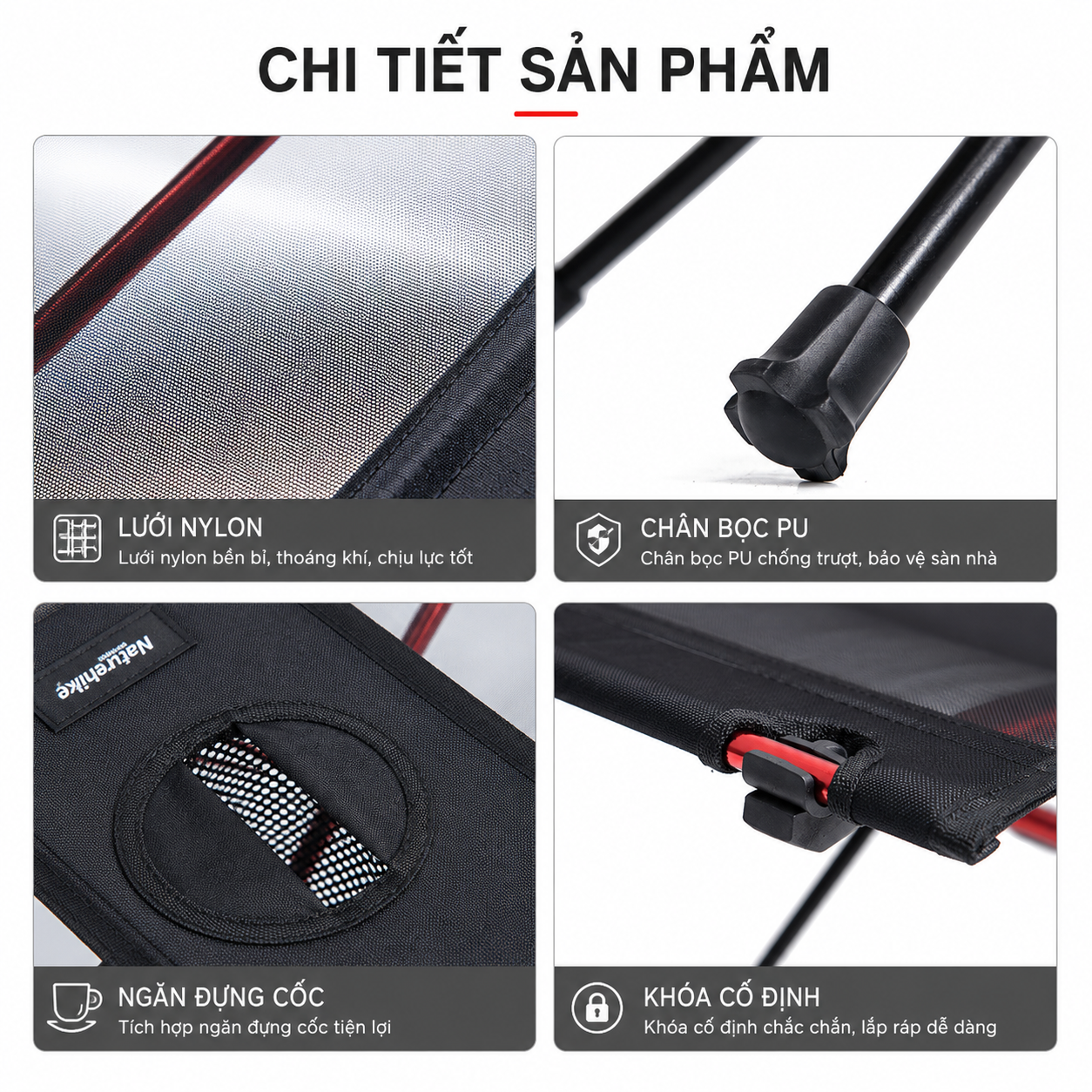 Bàn Camping Gấp Gọn Naturehike Siêu Nhẹ Có 2 Ngăn Đựng Cốc - Bàn Dã Ngoại Khung Hợp Kim Nhôm NH19Z027-Z