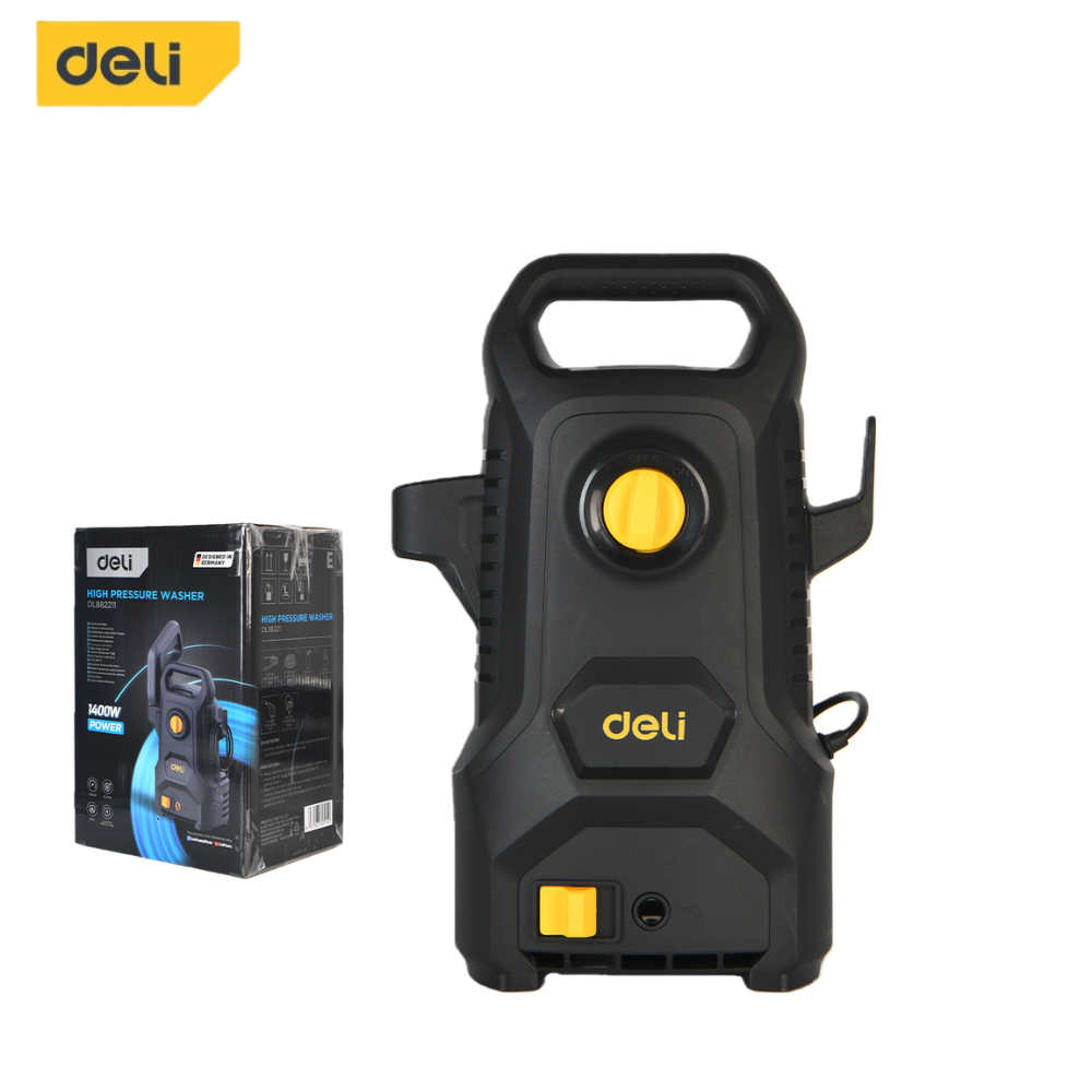 Bộ Máy Rửa Xe Gia Đình DELI 1400W Cao Cấp, Máy Bơm Xịt Rửa Xe Máy Ô Tô Cao Áp 110 Bar