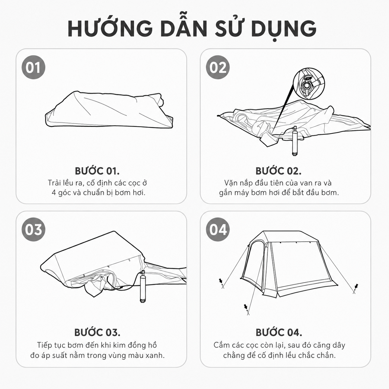 Lều Hơi Naturehike Village 6.0 CNK2650WS037 - Lều Cắm Trại Gia Đình Bơm Hơi Chống Nước 3000mm, Chống UV UPF50+(Tặng kèm thảm lót)