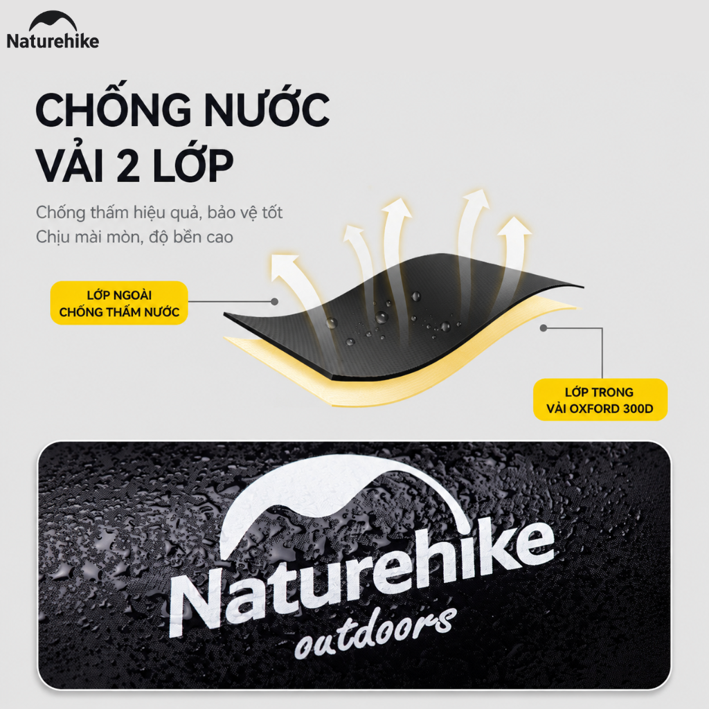 Túi Nén Túi Ngủ Naturehike 35L Chống Nước Vải Oxford 300D, Túi Nén Đồ Camping Du Lịch Gọn Nhẹ NH19PJ020