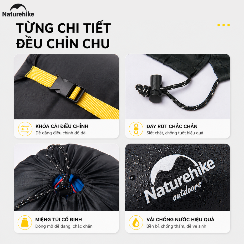 Túi Nén Túi Ngủ Naturehike 35L Chống Nước Vải Oxford 300D, Túi Nén Đồ Camping Du Lịch Gọn Nhẹ NH19PJ020