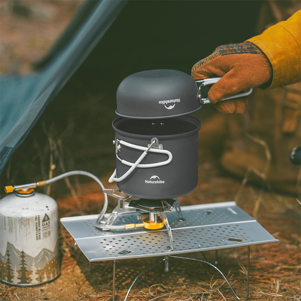 Bộ Nồi Dã Ngoại Naturehike 4 Món Hợp Kim Nhôm 3003 Chống Dính, Tay Cầm Gấp Gọn NH18T018-G