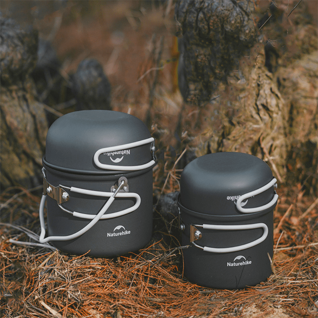 Bộ Nồi Dã Ngoại Naturehike 4 Món Hợp Kim Nhôm 3003 Chống Dính, Tay Cầm Gấp Gọn NH18T018-G