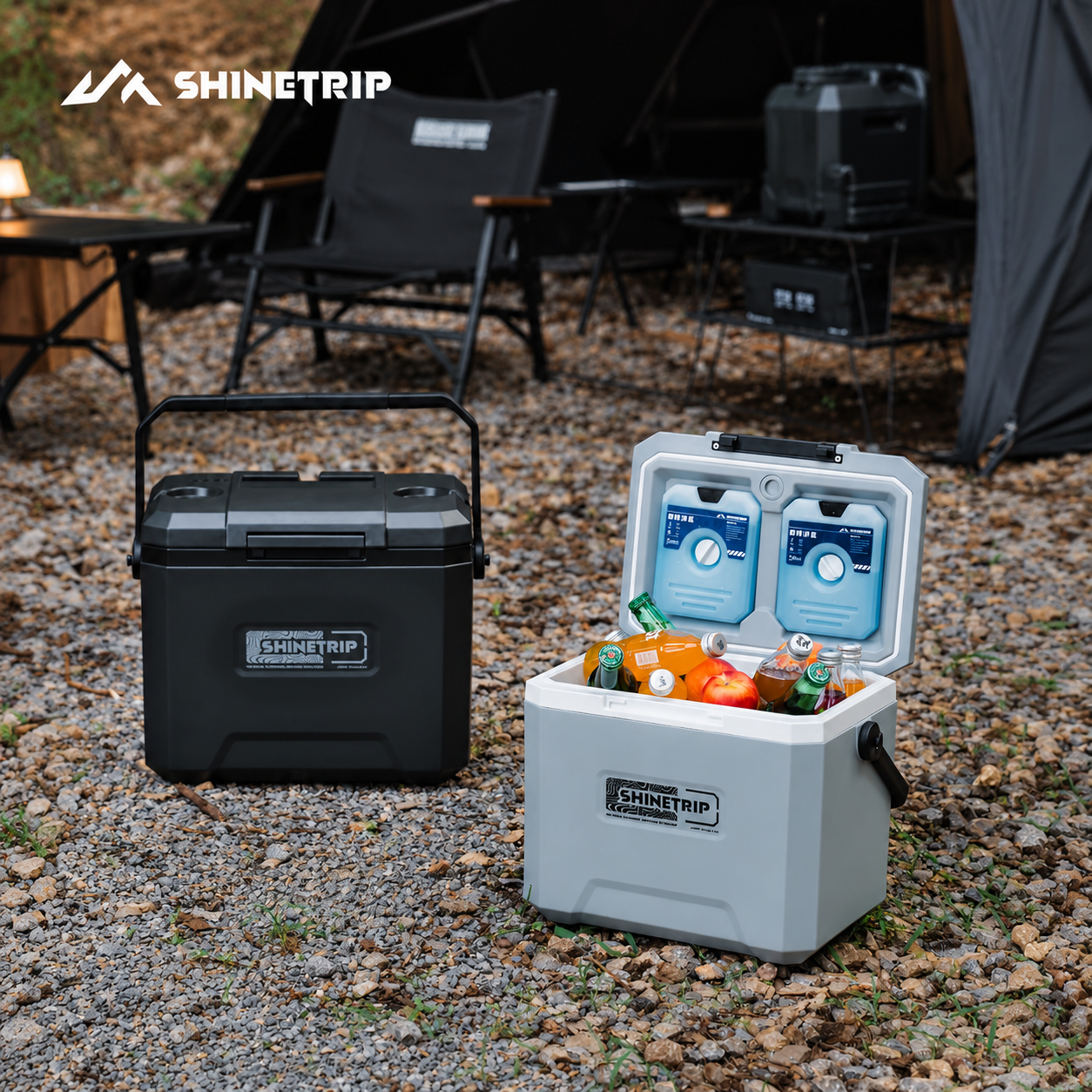 Thùng Đá Giữ Nhiệt ShineTrip 05 Series 16L/22L - Thùng Đựng Đá Camping Giữ Lạnh 72H Có Khay Phân Loại, Cách Nhiệt PU Cao
