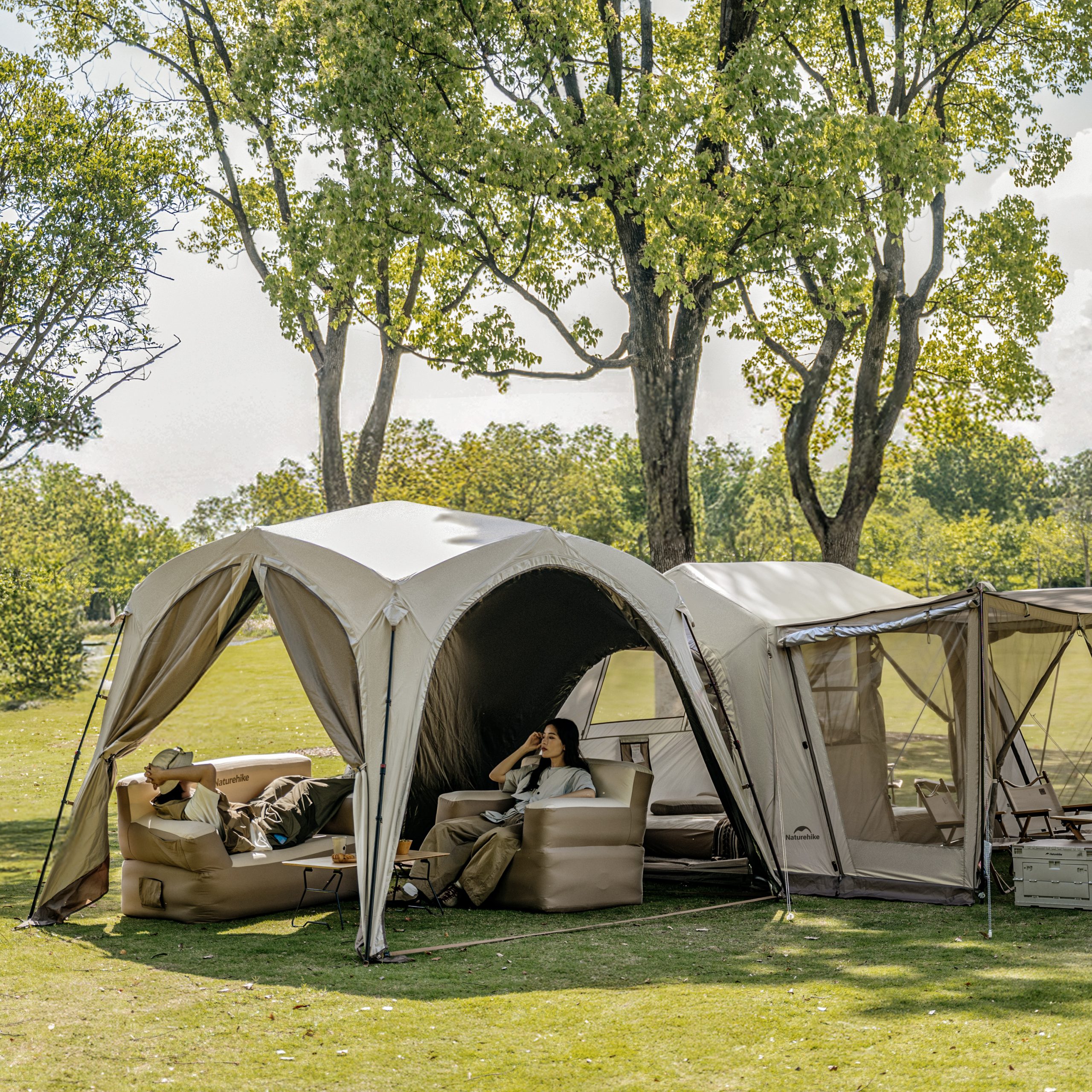 Lều Hơi Naturehike Village 6.0 CNK2650WS037, Lều Cắm Trại Bơm Hơi Tự Dựng, Chống Nước Chống Nắng UPF50+ - Mẫu Flaship (Tặng kèm thảm lót)