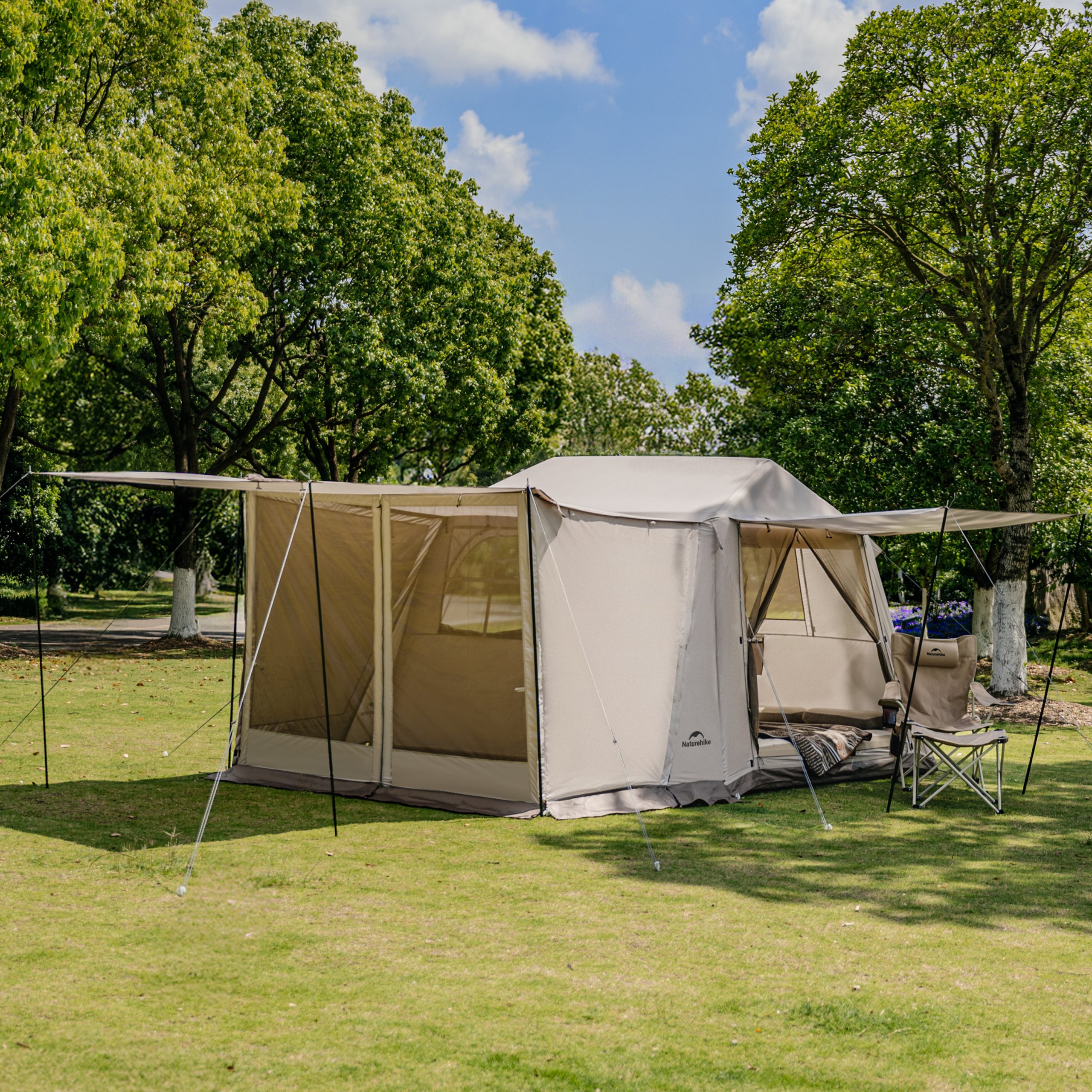 Lều Hơi Naturehike Village 6.0 CNK2650WS037, Lều Cắm Trại Bơm Hơi Tự Dựng, Chống Nước Chống Nắng UPF50+ - Mẫu Flaship (Tặng kèm thảm lót)