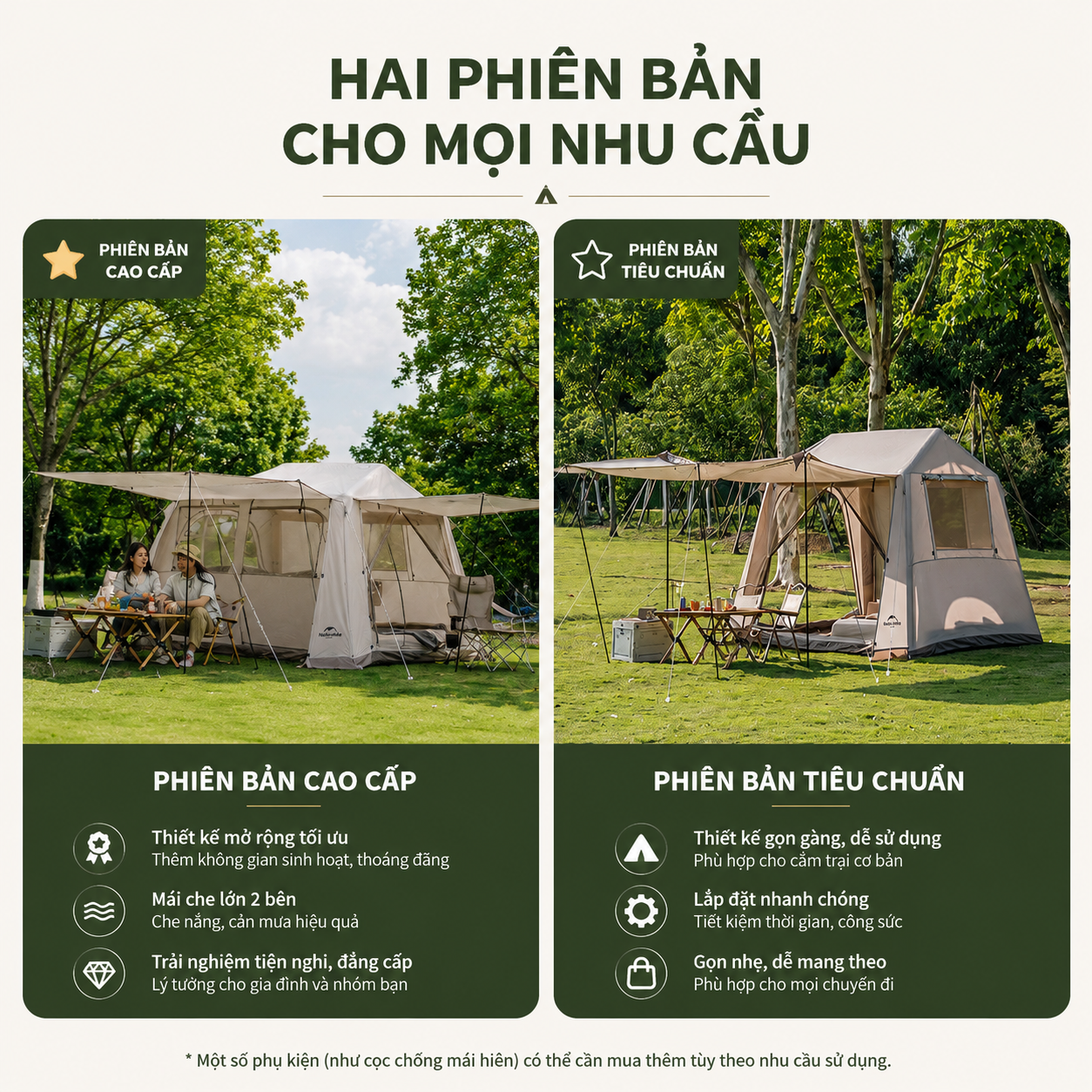 Lều Hơi Naturehike Village 6.0 CNK2650WS037 - Lều Cắm Trại Gia Đình Bơm Hơi Chống Nước 3000mm, Chống UV UPF50+(Tặng kèm thảm lót)
