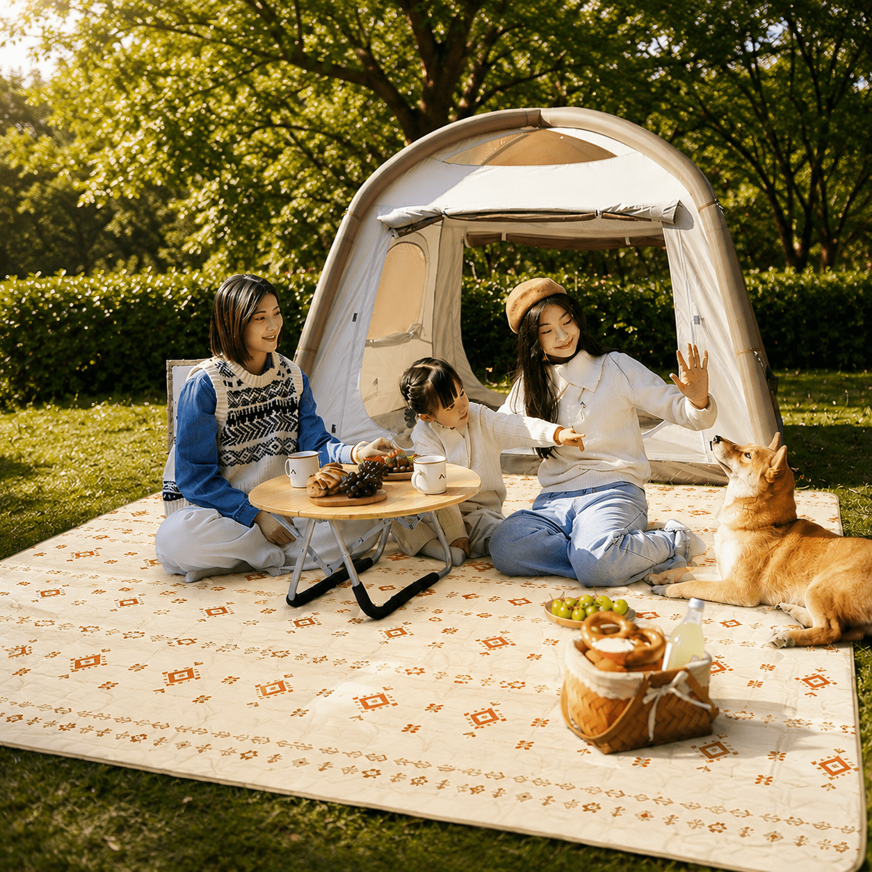 Thảm Dã Ngoại Naturehike Chống Thấm 2 Mặt Thảm Camping Picnic Gấp Gọn, Chần Bông Êm, Giặt Máy CNK2350WS010