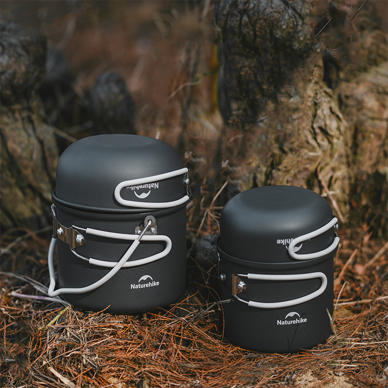 Bộ Nồi Dã Ngoại Naturehike 4 Món Hợp Kim Nhôm 3003 Chống Dính, Tay Cầm Gấp Gọn NH18T018-G