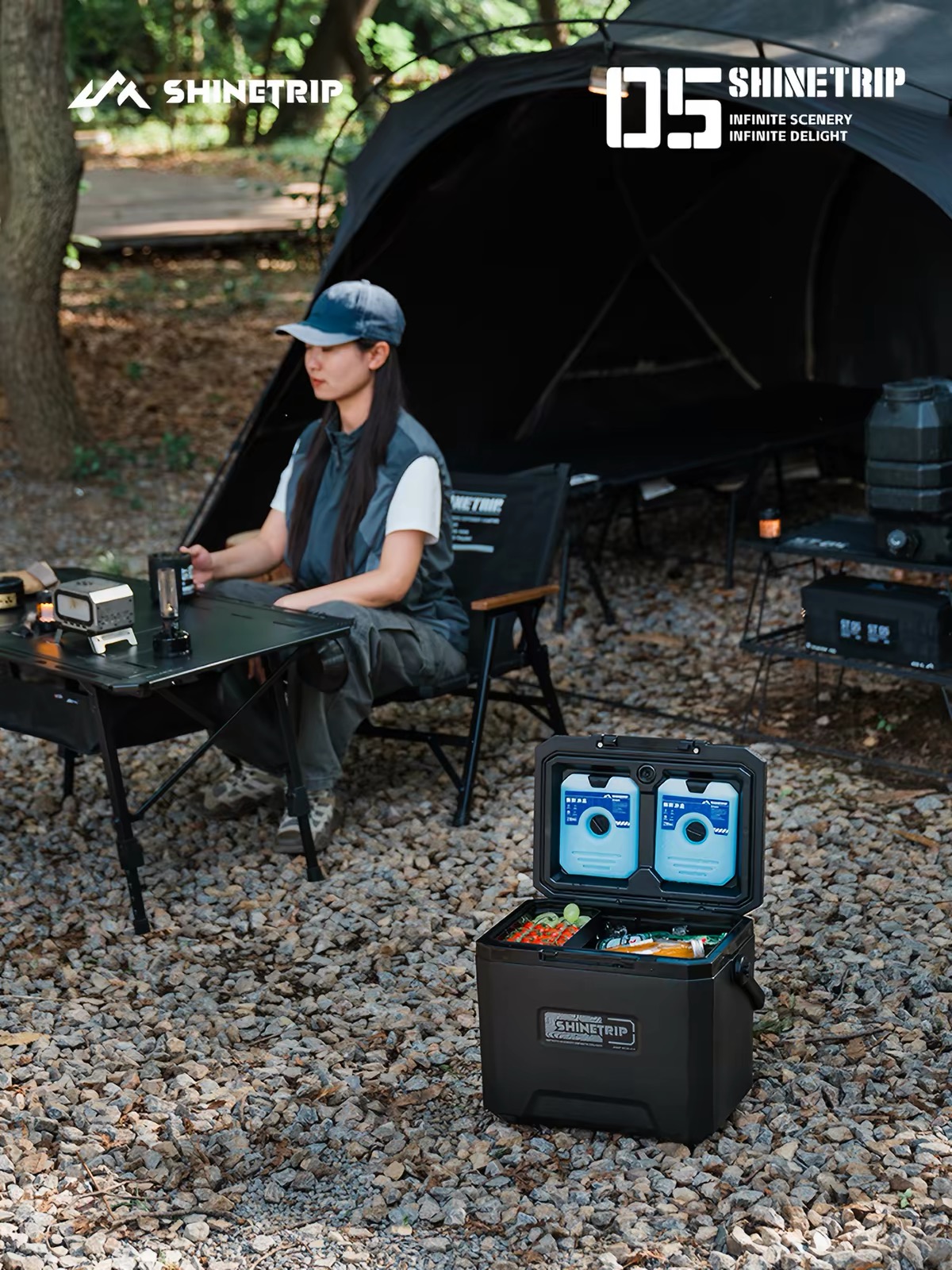 Thùng Đá Giữ Nhiệt ShineTrip 05 Series 16L/22L - Thùng Đựng Đá Camping Giữ Lạnh 72H Có Khay Phân Loại, Cách Nhiệt PU Cao
