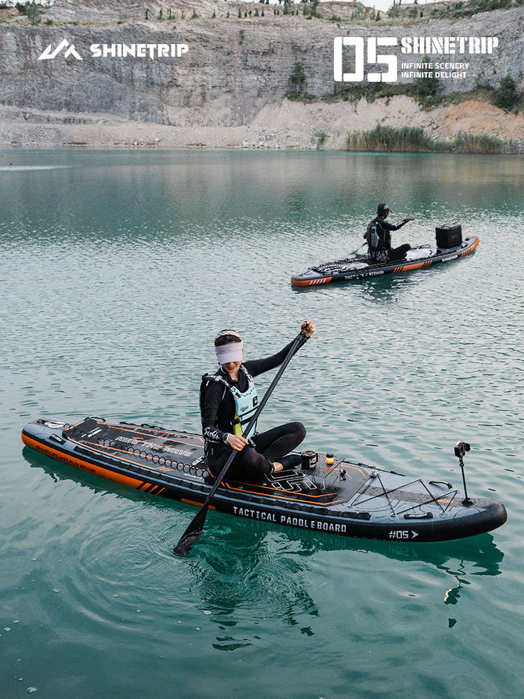 Ván Chèo SUP Bơm Hơi ShineTrip Tactical 3.35m - Bộ SUP Đứng Chèo Đa Năng PVC 2 Lớp Chống Trượt Kèm Phụ Kiện