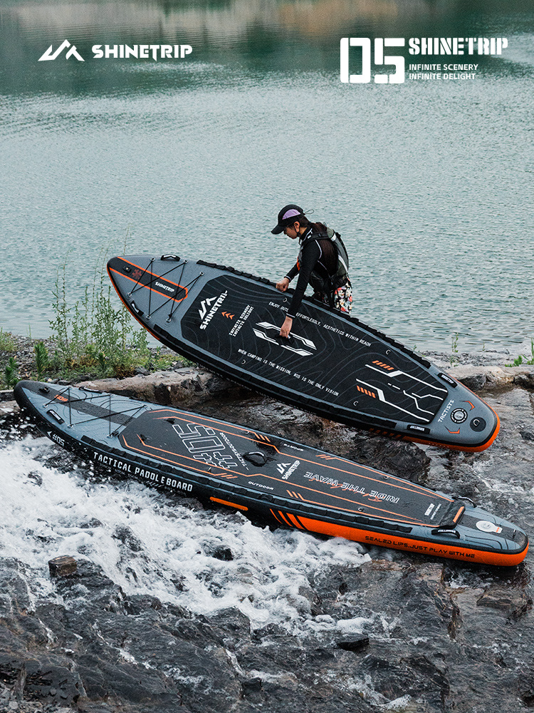 Ván Chèo SUP Bơm Hơi ShineTrip Tactical 3.35m - Bộ SUP Đứng Chèo Đa Năng PVC 2 Lớp Chống Trượt Kèm Phụ Kiện