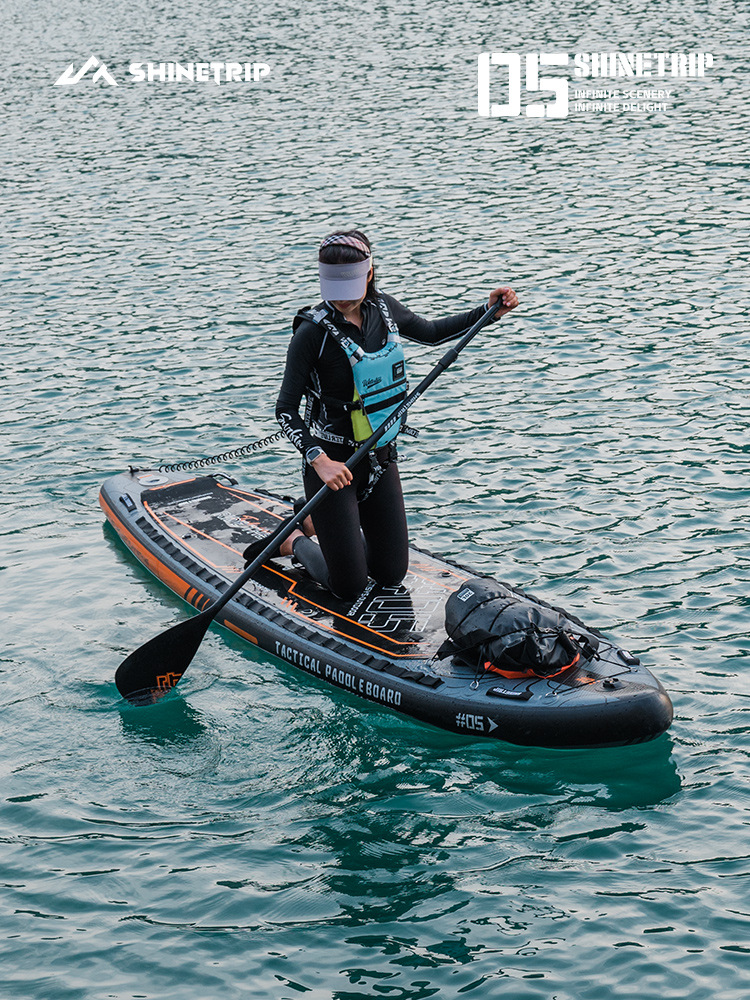 Ván Chèo SUP Bơm Hơi ShineTrip Tactical 3.35m - Bộ SUP Đứng Chèo Đa Năng PVC 2 Lớp Chống Trượt Kèm Phụ Kiện