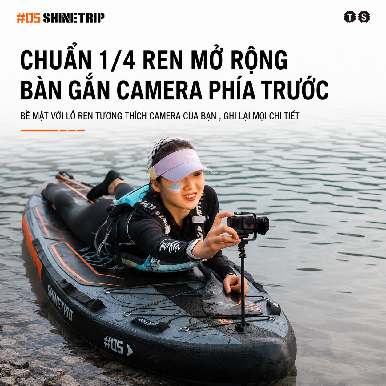 Ván Chèo SUP Bơm Hơi ShineTrip Tactical 3.35m - Bộ SUP Đứng Chèo Đa Năng PVC 2 Lớp Chống Trượt Kèm Phụ Kiện