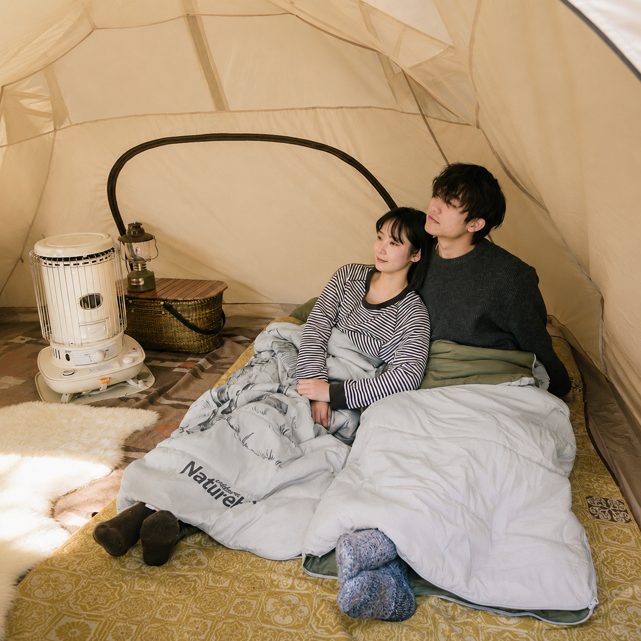Túi Ngủ Đôi Naturehike Cho 2 Người, Giữ Ấm 15°C, Kèm 2 Gối & Túi Đựng, Camping Dã Ngoại NH21MSD06