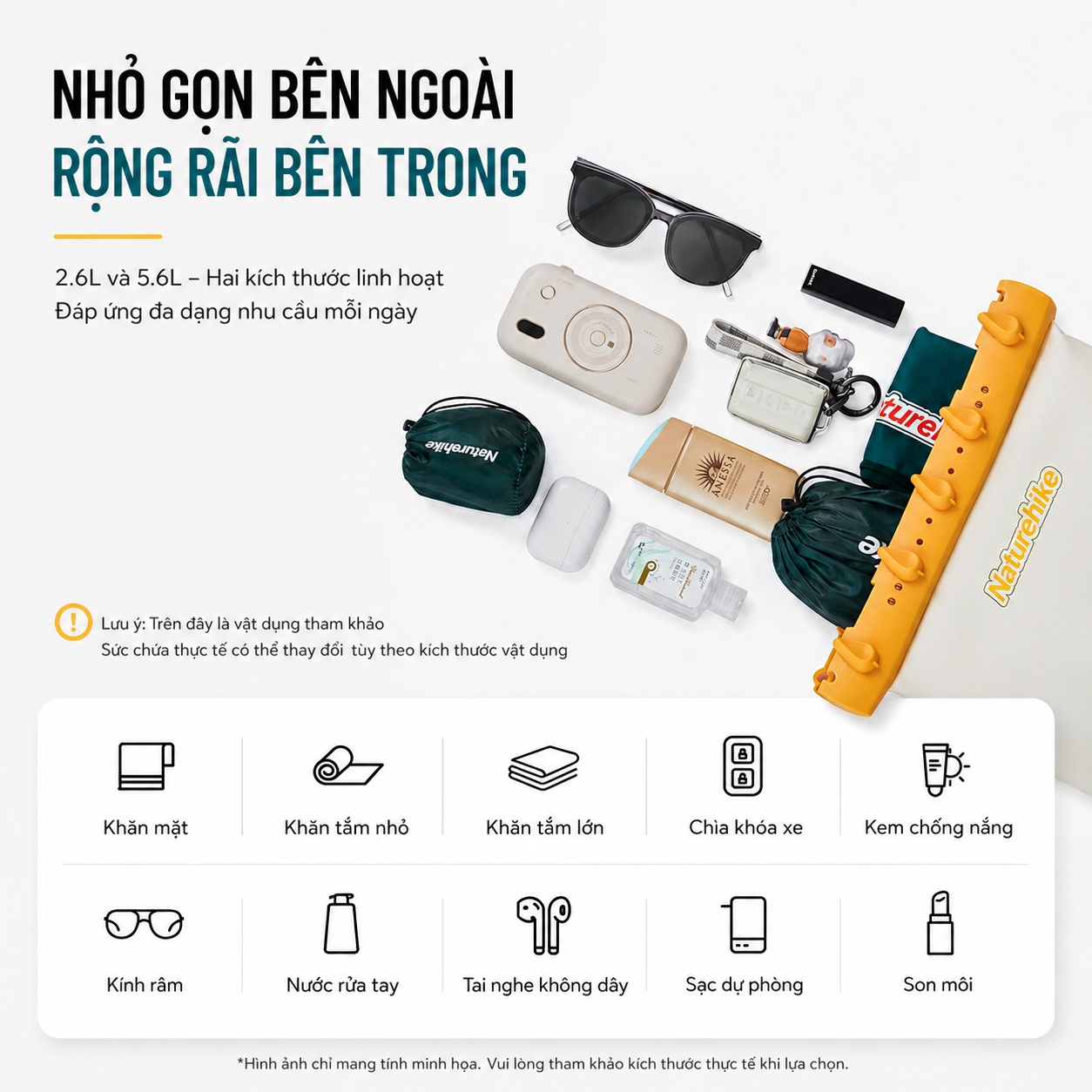 Túi Chống Nước Naturehike 2.6L/5.6L Đựng Điện Thoại, Túi Đeo Chéo Đi Biển Chèo SUP PVC CNK2300BS016