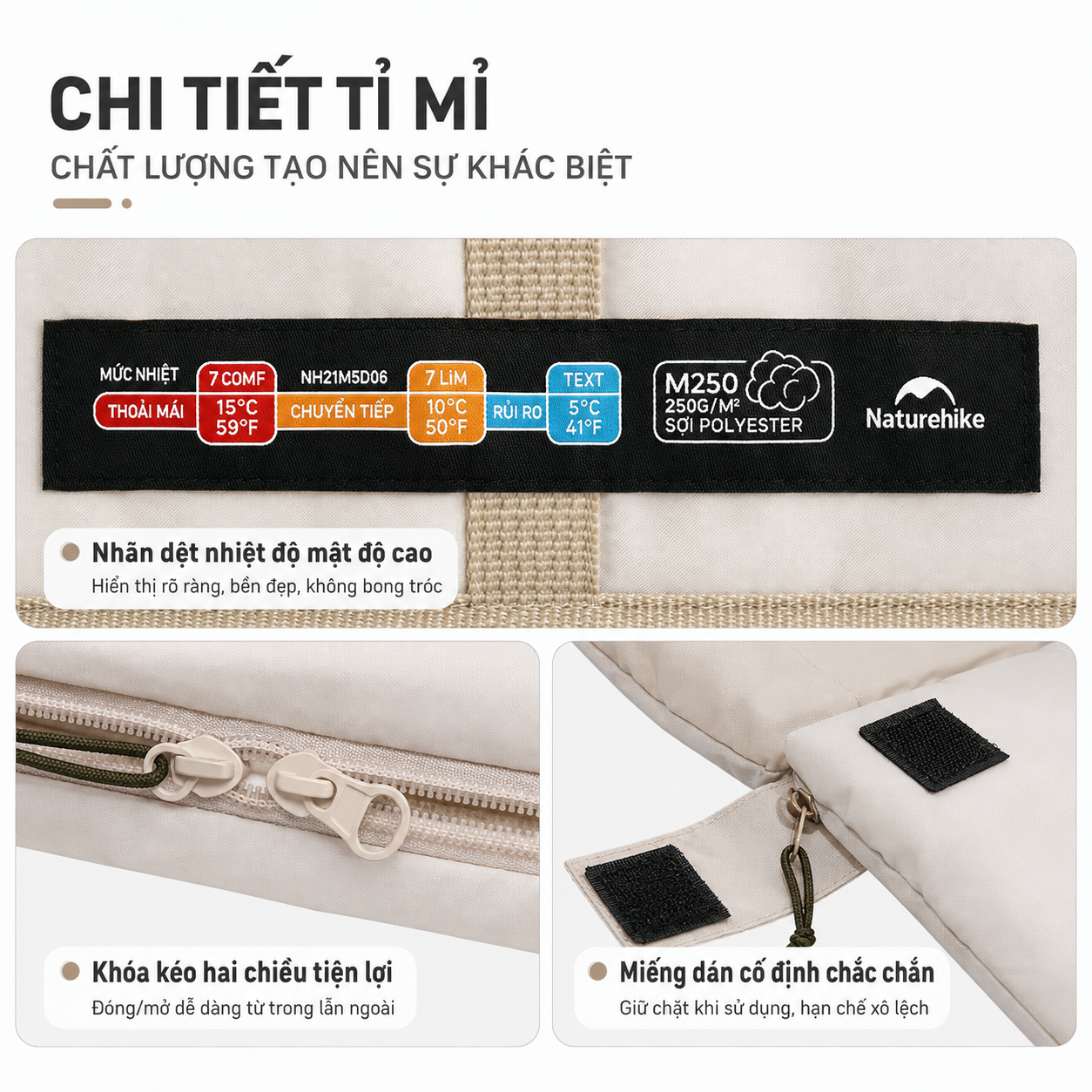 Túi Ngủ Đôi Naturehike Cho 2 Người, Giữ Ấm 15°C, Kèm 2 Gối & Túi Đựng, Camping Dã Ngoại NH21MSD06