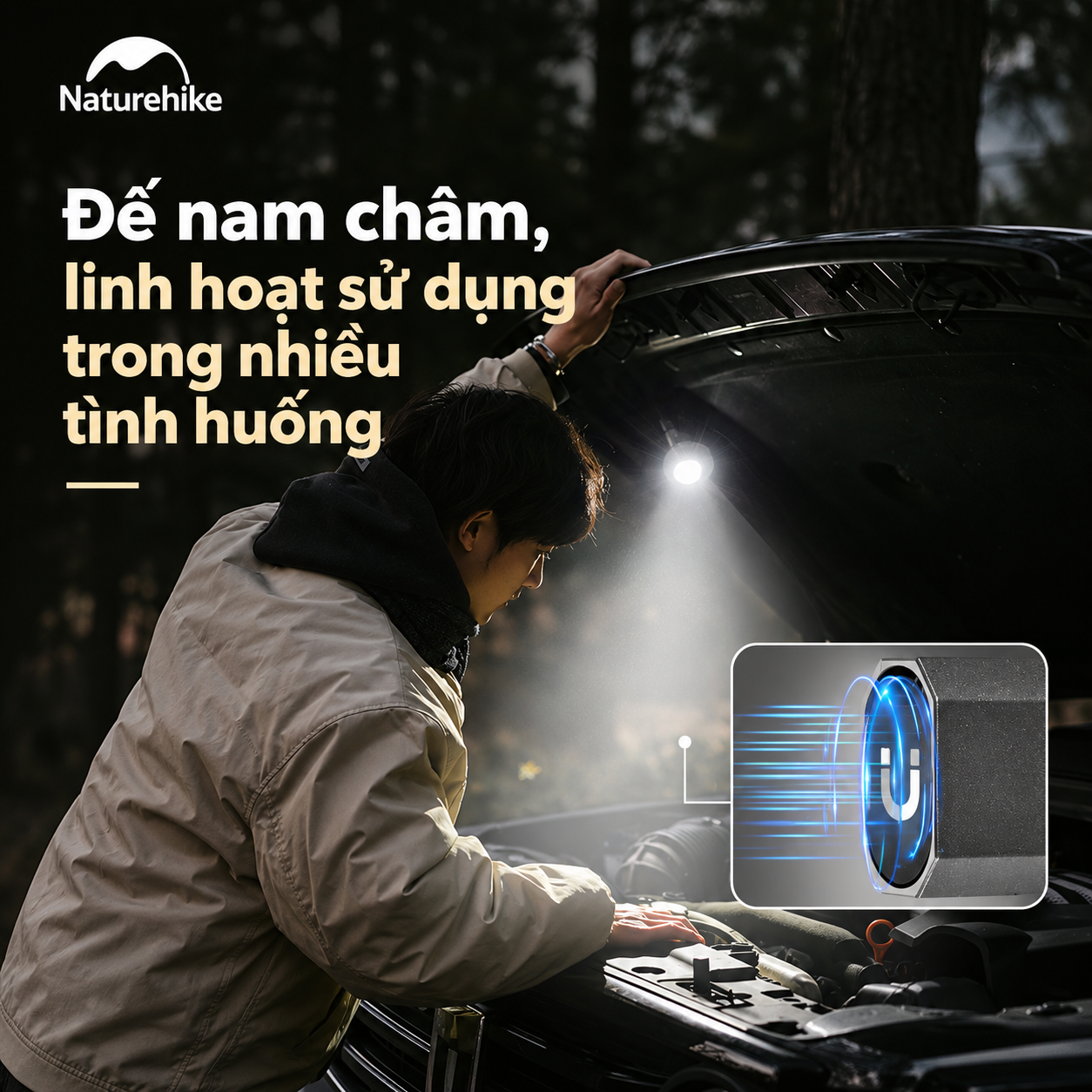 Đèn Pin Cầm Tay Naturehike EDC01 – 1500LM, Chiếu Xa 120m, Pin 1000mAh, IPX4, Sạc Type-C CNK2450ZM016