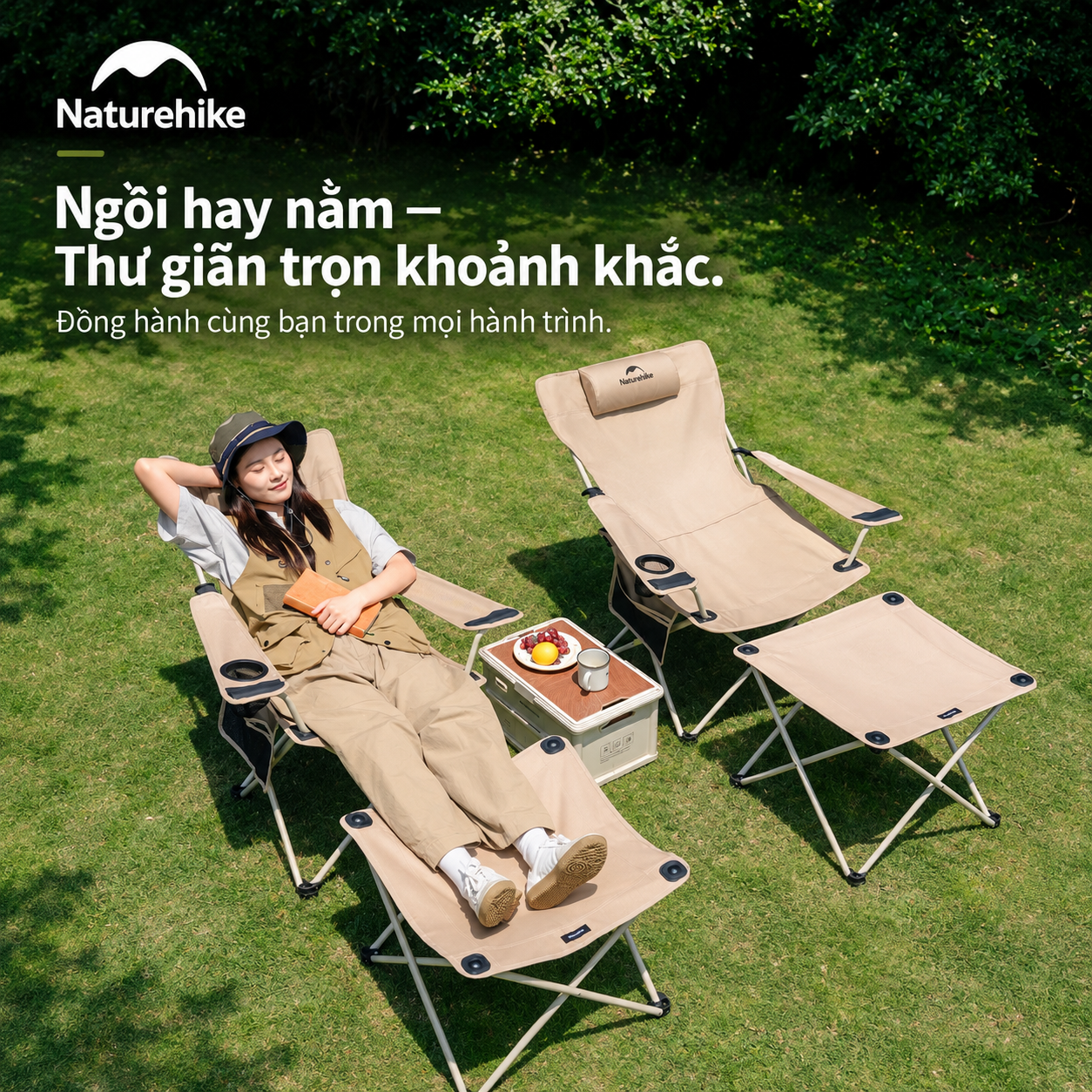 Ghế Thư Giãn 2 Trong 1 Naturehike – Ngả Lưng Gác Chân CNK2650JJ015