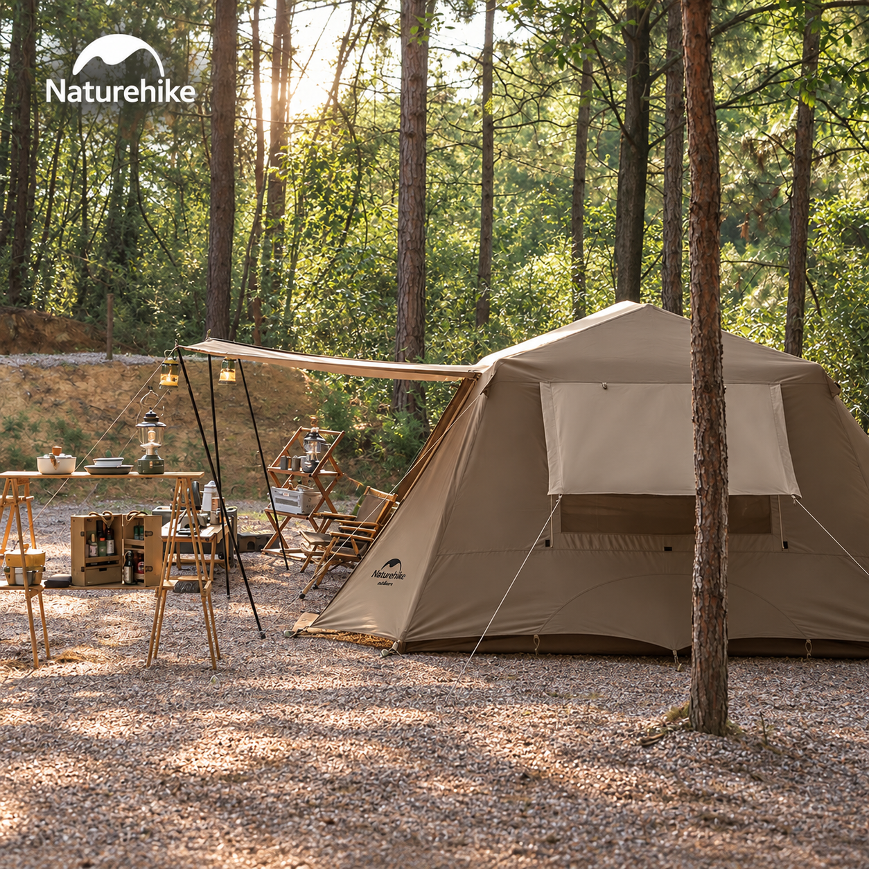 Lều Cắm Trại Naturehike Village 13 Tự Động, Lều Gia Đình 4-6 Người Rộng Rãi, Oxford 210D Tiblack Chống Nắng CNH22ZP004