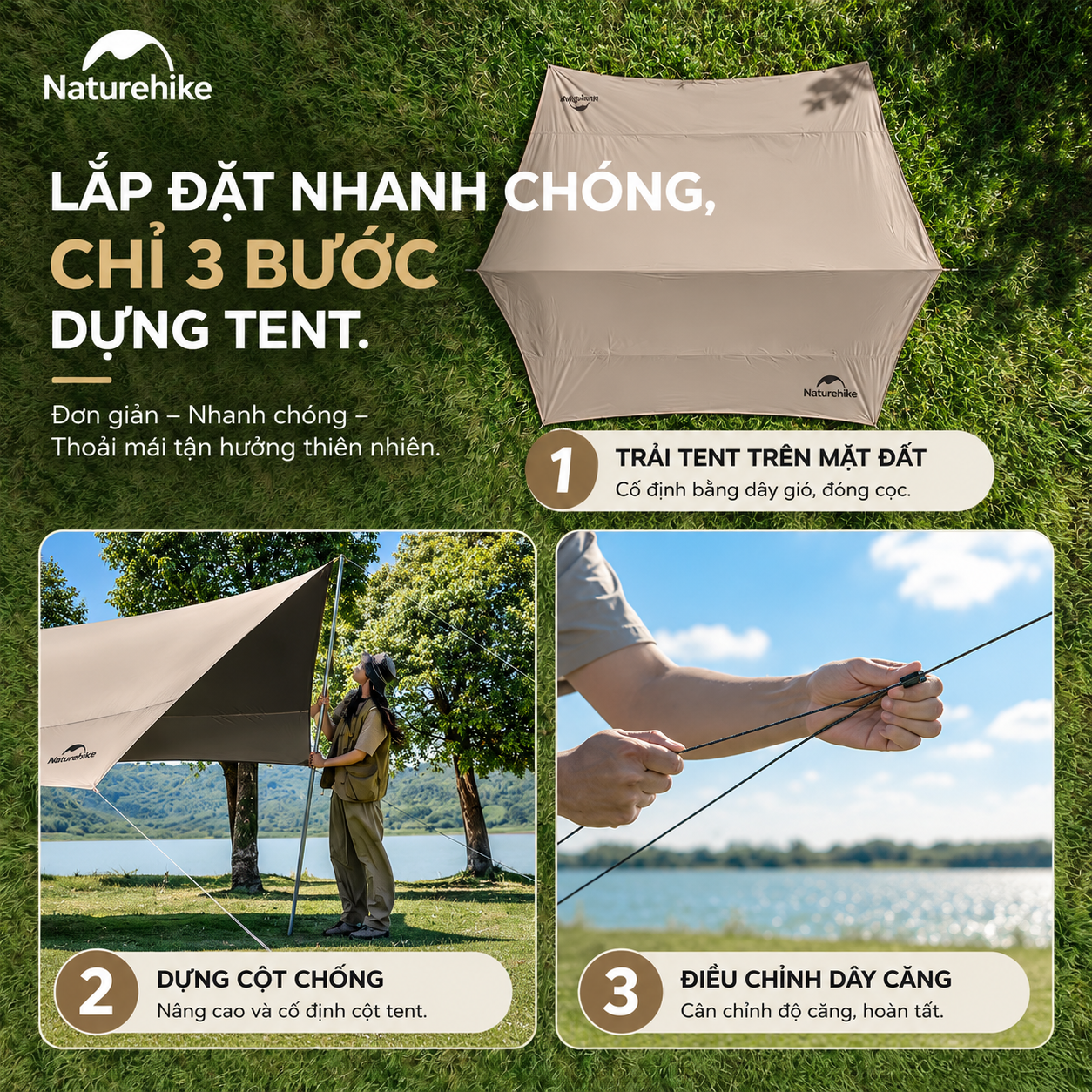 Tăng Che Nắng Naturehike Bát Giác – 8–18 Người, UPF50+, PU2000+CNK2350WS015