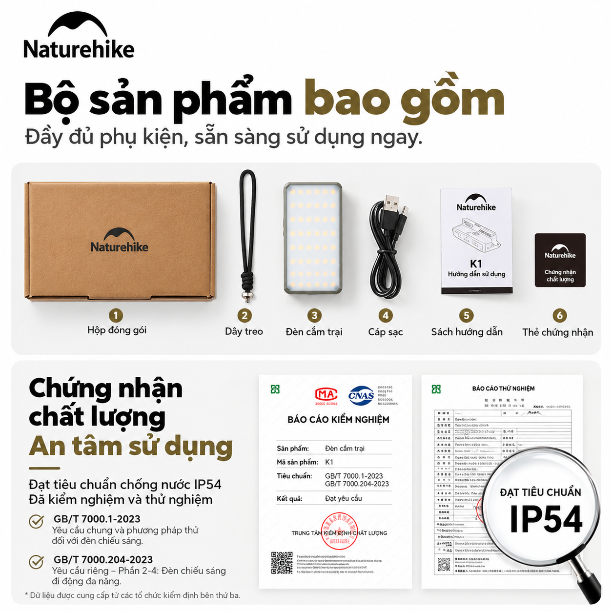 Đèn Cắm Trại Naturehike Star Air – 800LM | 5000mAh | 3 Màu Ánh Sáng CNK2650ZM010