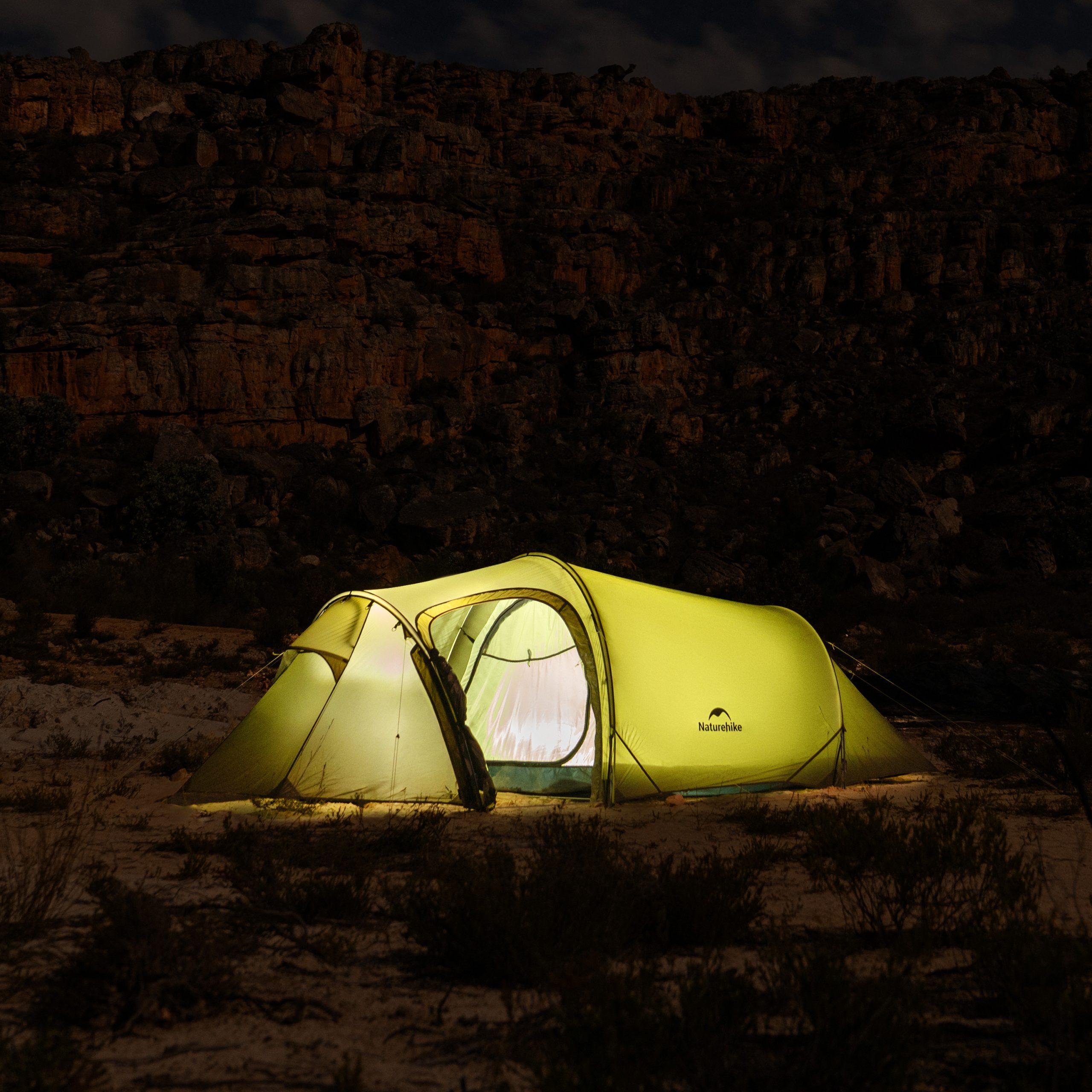 Lều Đường Hầm Naturehike 3 Người Siêu Nhẹ, Lều Camping 4 Mùa Nylon 15D Chống Thấm CNK2450WS036