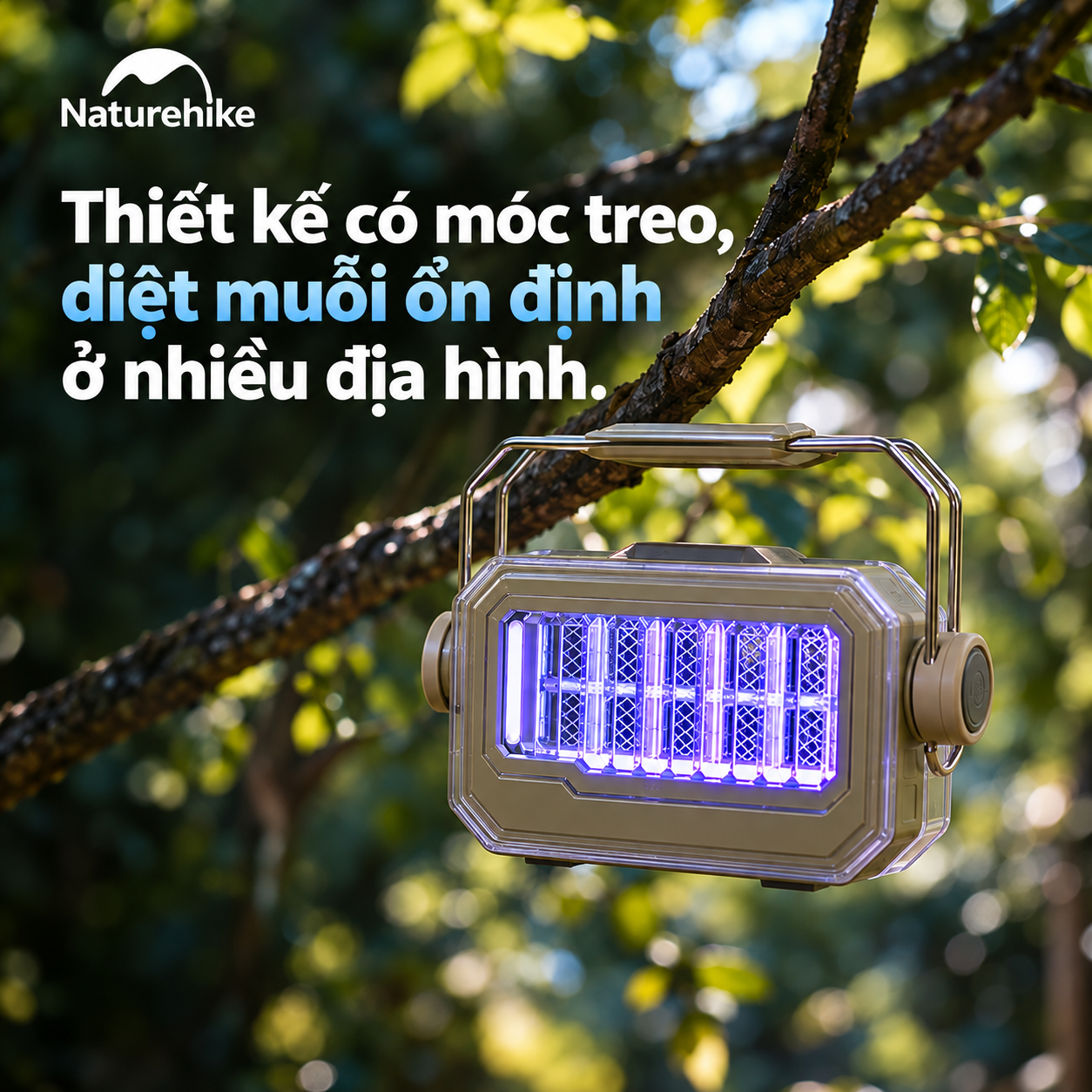 Đèn Diệt Muỗi Cắm Trại Naturehike Moon Companion 4000mAh – 150lm, 1000V, Sạc Type-C, 40 Giờ CNK2550ZM013