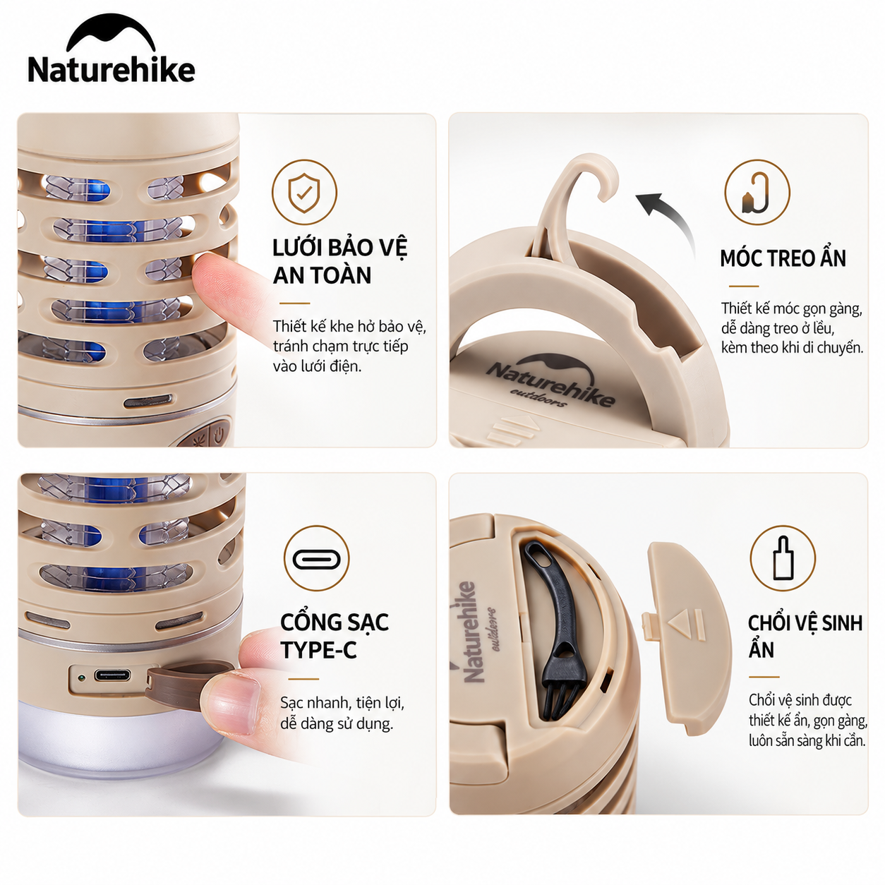 Đèn cắm trại diệt muỗi naturehike – Outdoor mosquito killer lamp | Chiếu sáng & bảo vệ không gian camping NH22ZM005