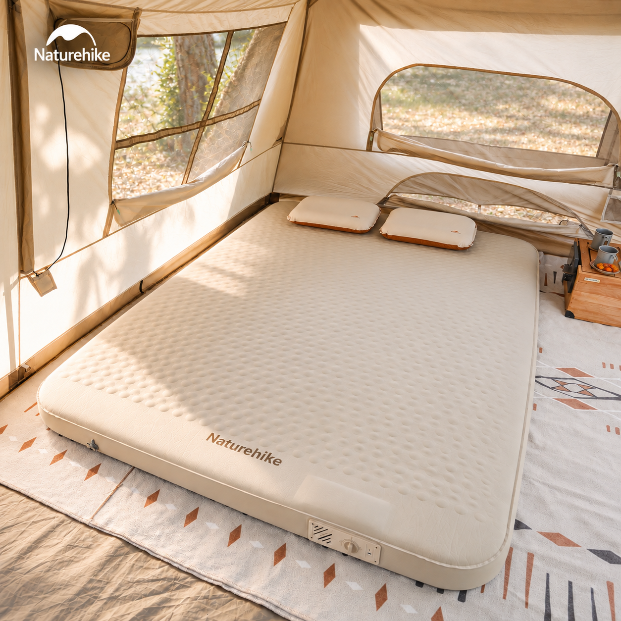 Đệm hơi tự bơm naturehike c12 – đệm ngủ camping 12cm, nhiều kích thước, êm ái & thoải mái CNK2300WS011