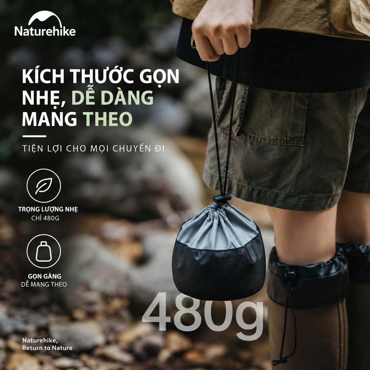 Bếp gas dã ngoại Naturehike - 3 đầu đốt, công suất lớn CNK2450CF019